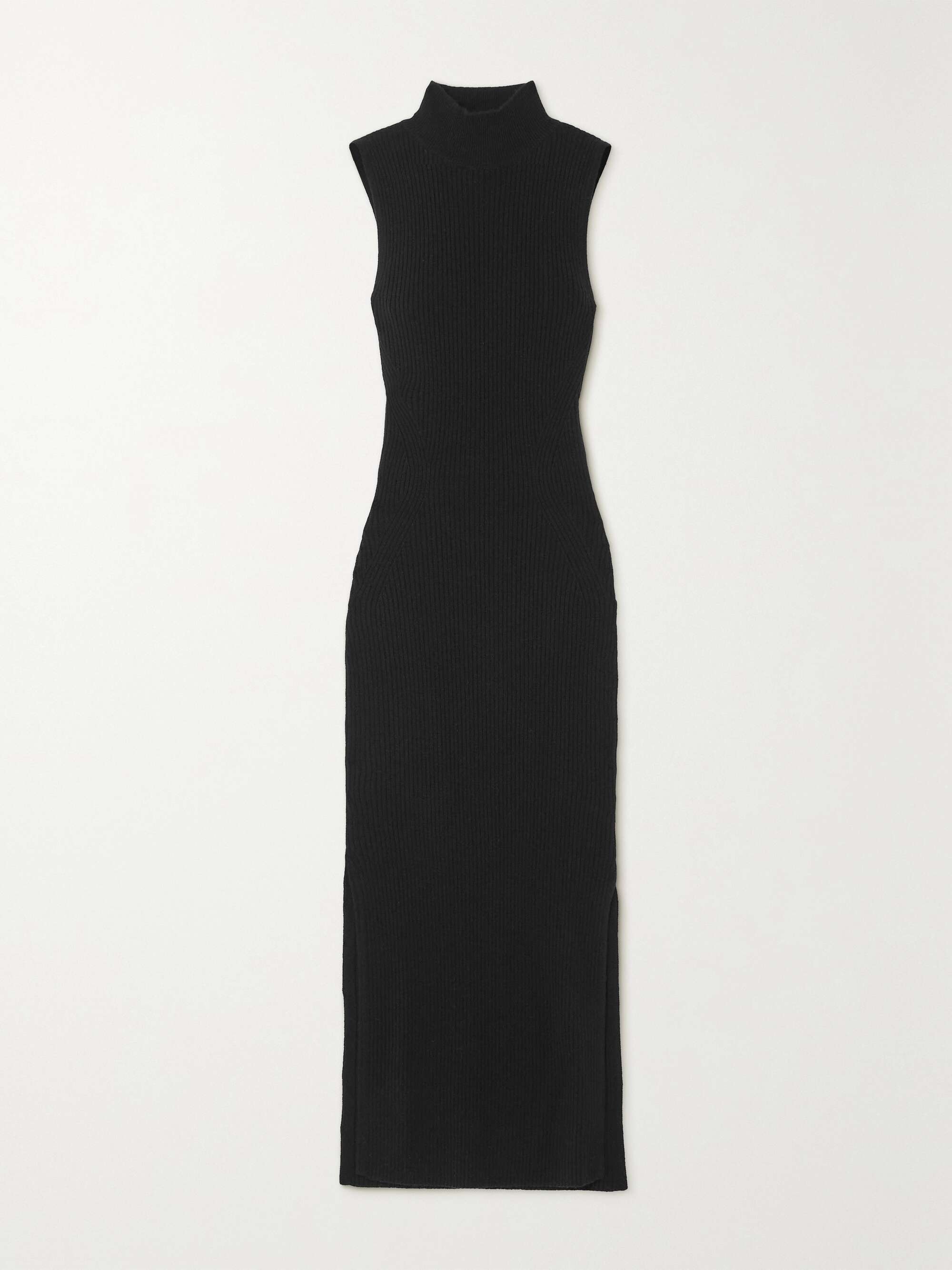 Black Ida ribbed cashmere midi dress | REFORMATION | NET-A-PORTER