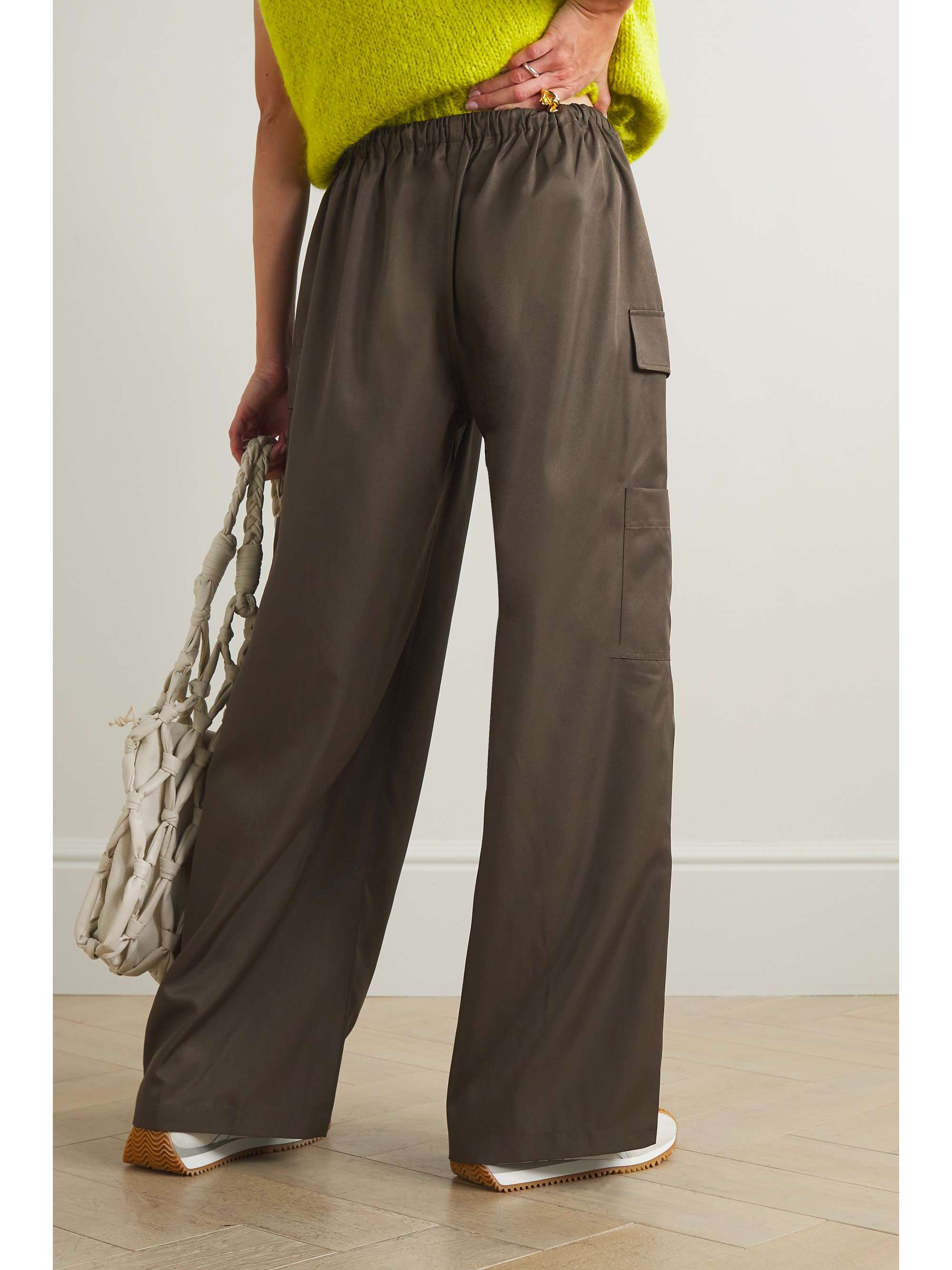 REFORMATION Ethan satin wideleg cargo pants NETAPORTER