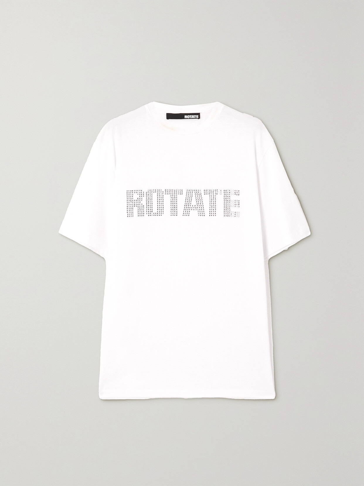 ROTATE Birger Christensen - + Net Sustain Sunday Crystal-embellished Organic Cotton-jersey T-shirt - White