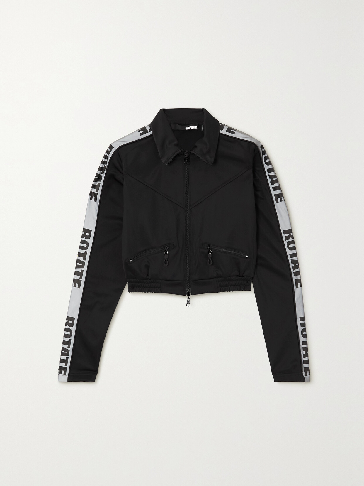 ROTATE Birger Christensen + Net Sustain Webbing-trimmed Recycled-shell Jacket - Black