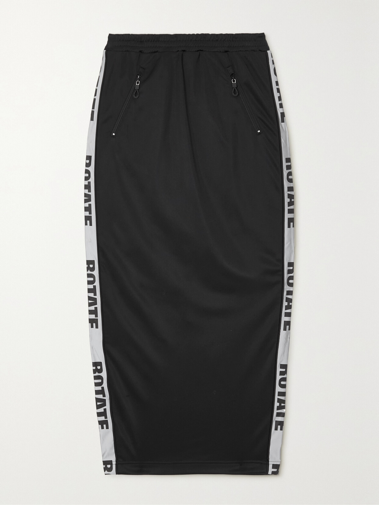 ROTATE Birger Christensen - + Net Sustain Webbing-trimmed Recycled-shell Maxi Skirt - Black