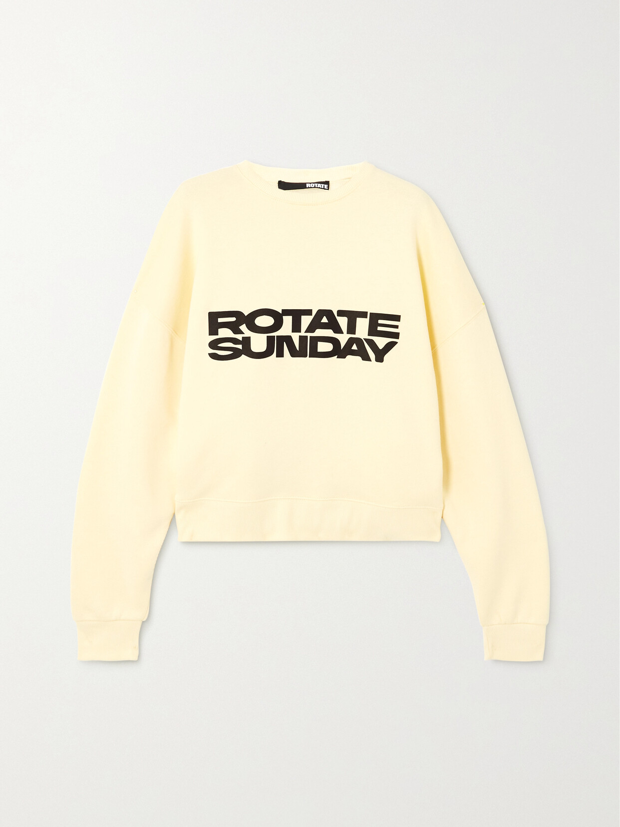 ROTATE Birger Christensen - + Net Sustain Sunday Printed Organic Cotton-jersey Sweatshirt - Yellow