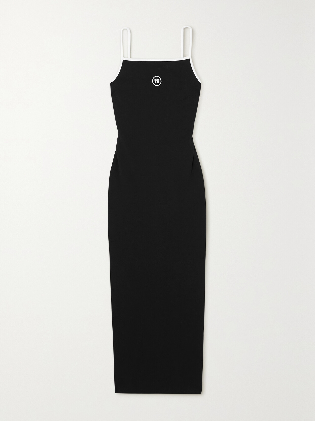 ROTATE Birger Christensen - + Net Sustain Embroidered Ribbed Stretch Organic Cotton Maxi Dress - Black