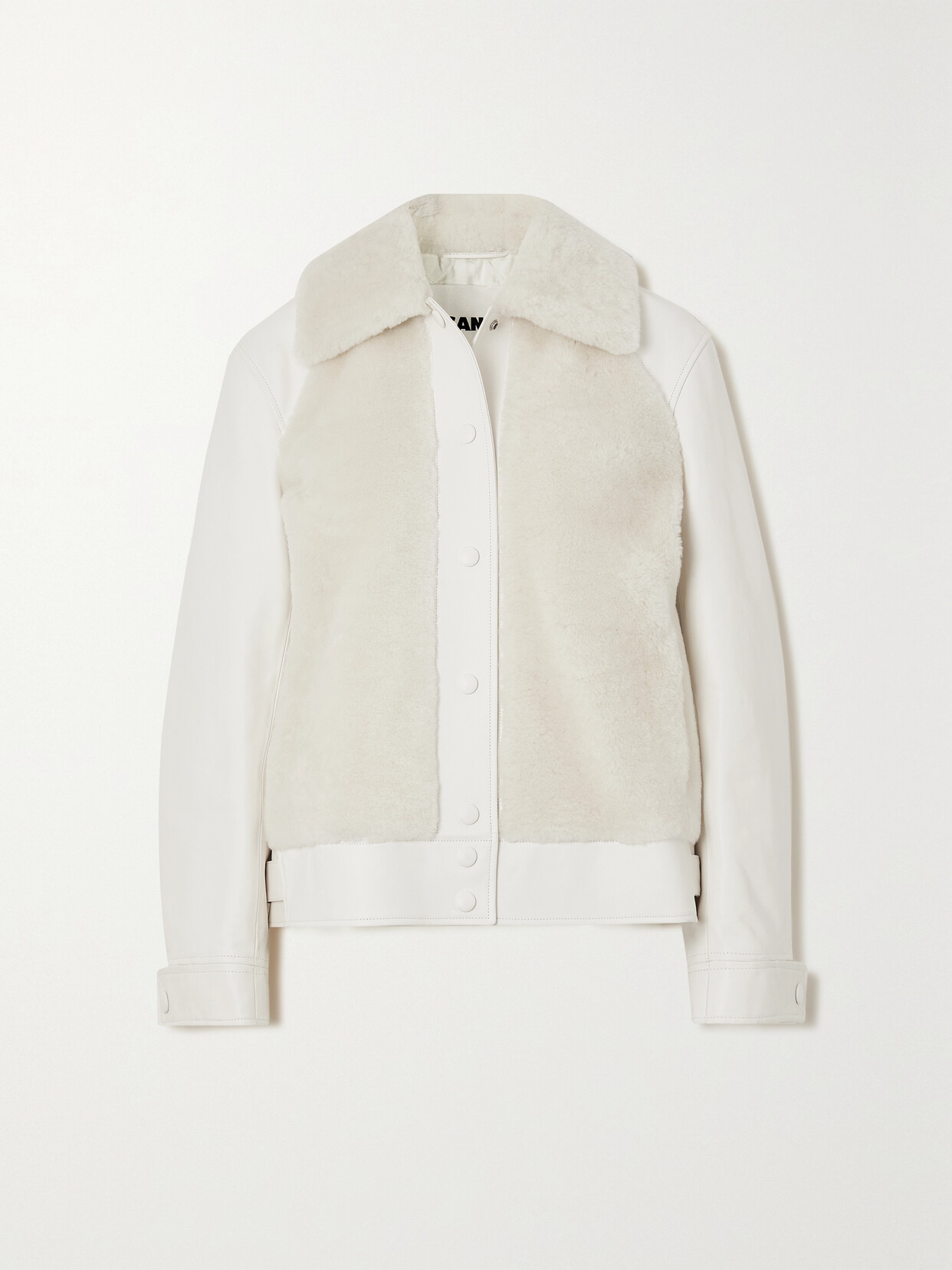 Jil Sander - Leather And Shearling Jacket - Ivory