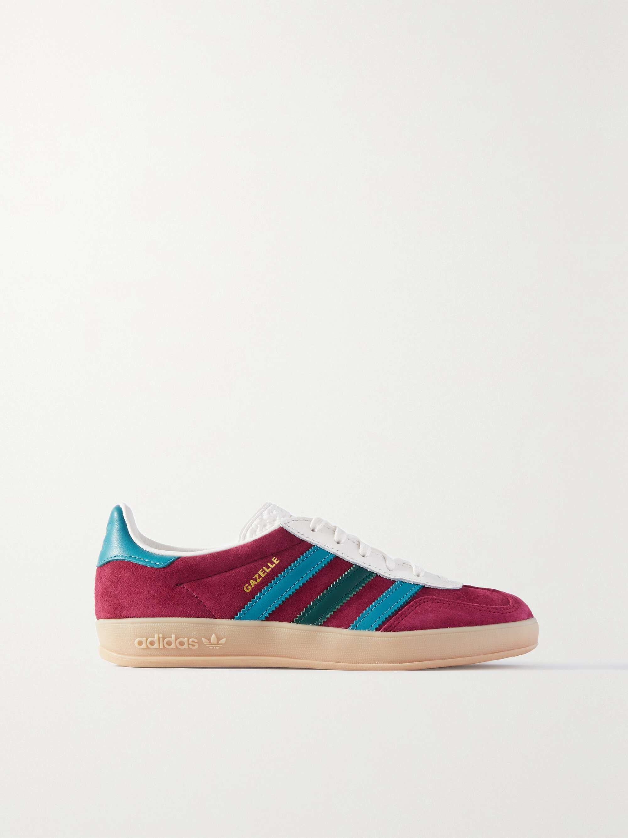 ADIDAS ORIGINALS Gazelle Indoor leather-trimmed sneakers | NET-A-PORTER