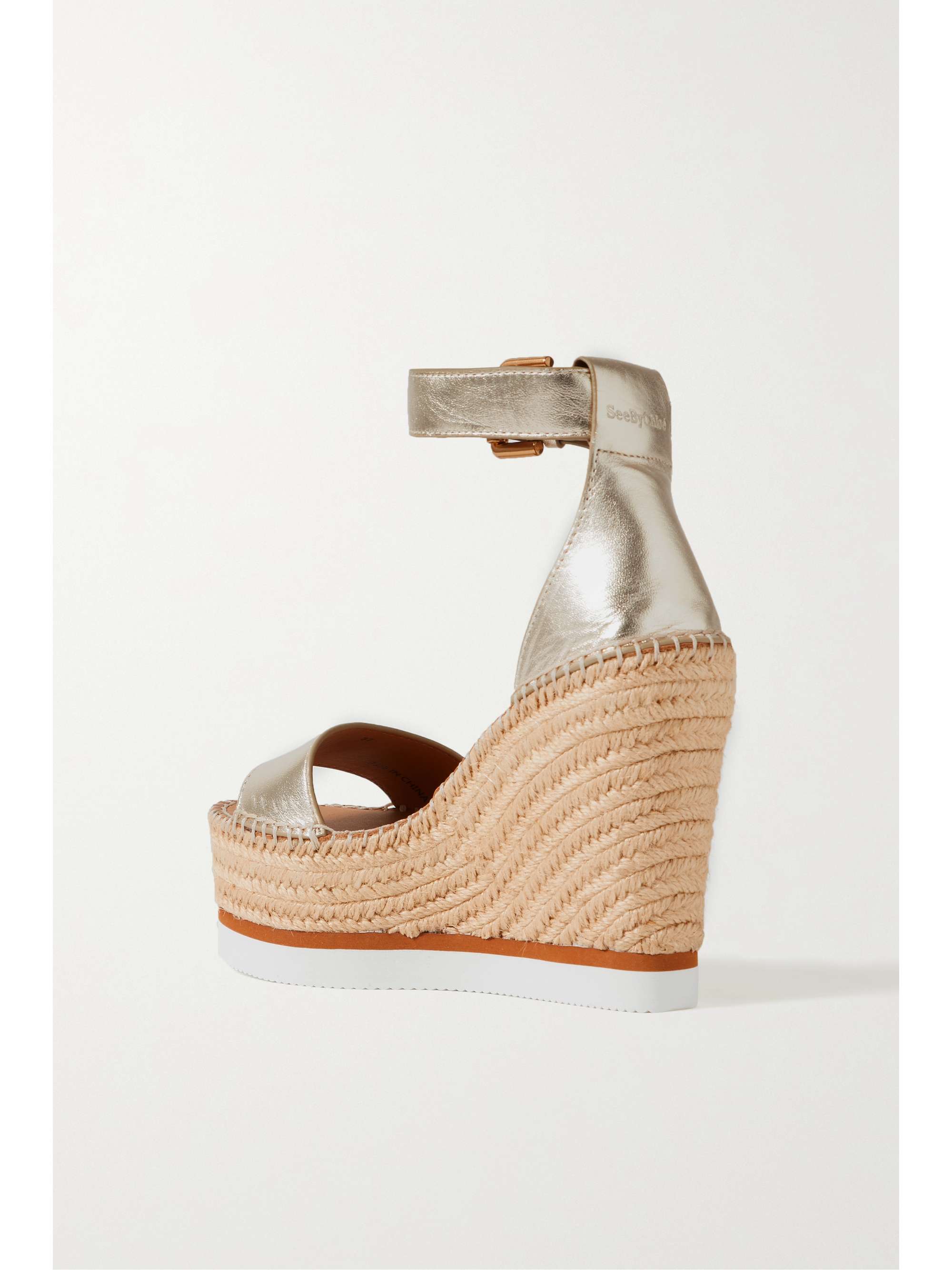 SEE BY CHLOÉ Glyn metallic leather espadrille sandals