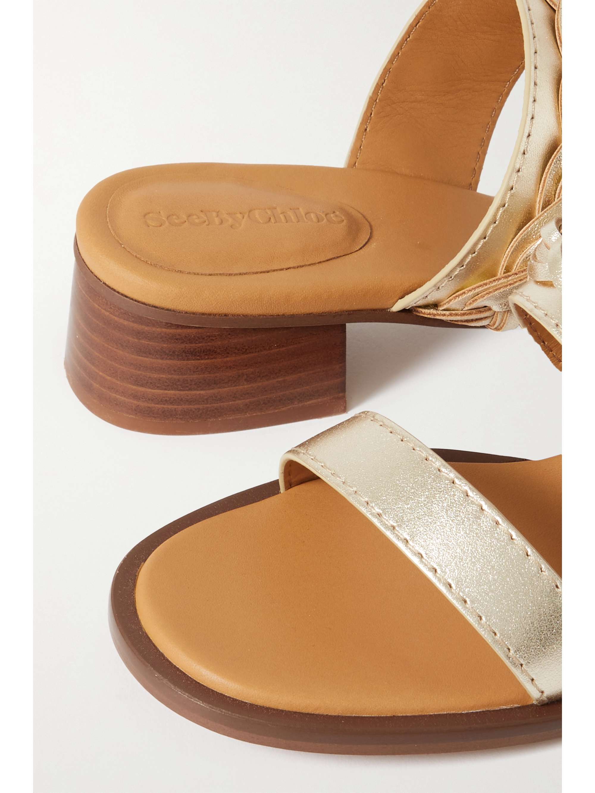 SEE BY CHLOÉ Braided metallic leather mules