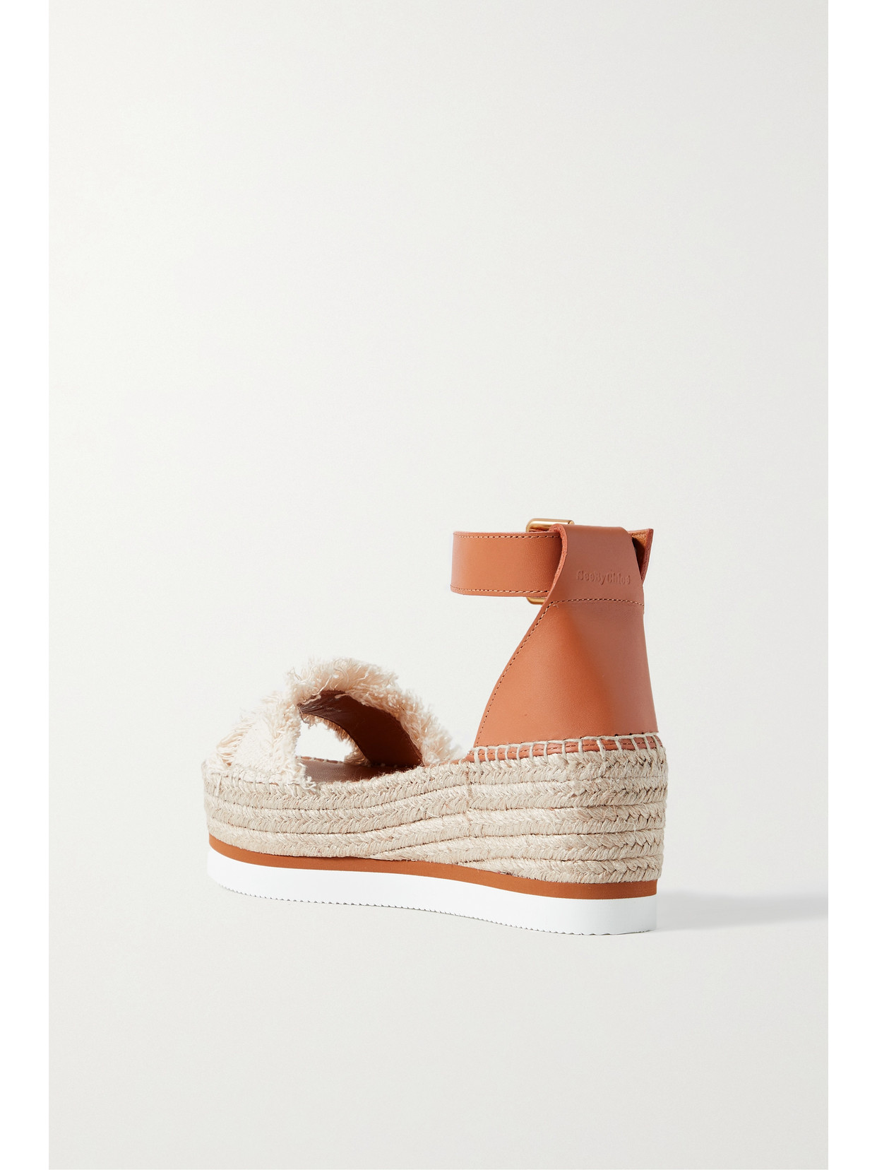 See By Chloé Glyn Fringed Canvas And Leather Espadrille Sandals In Brown
