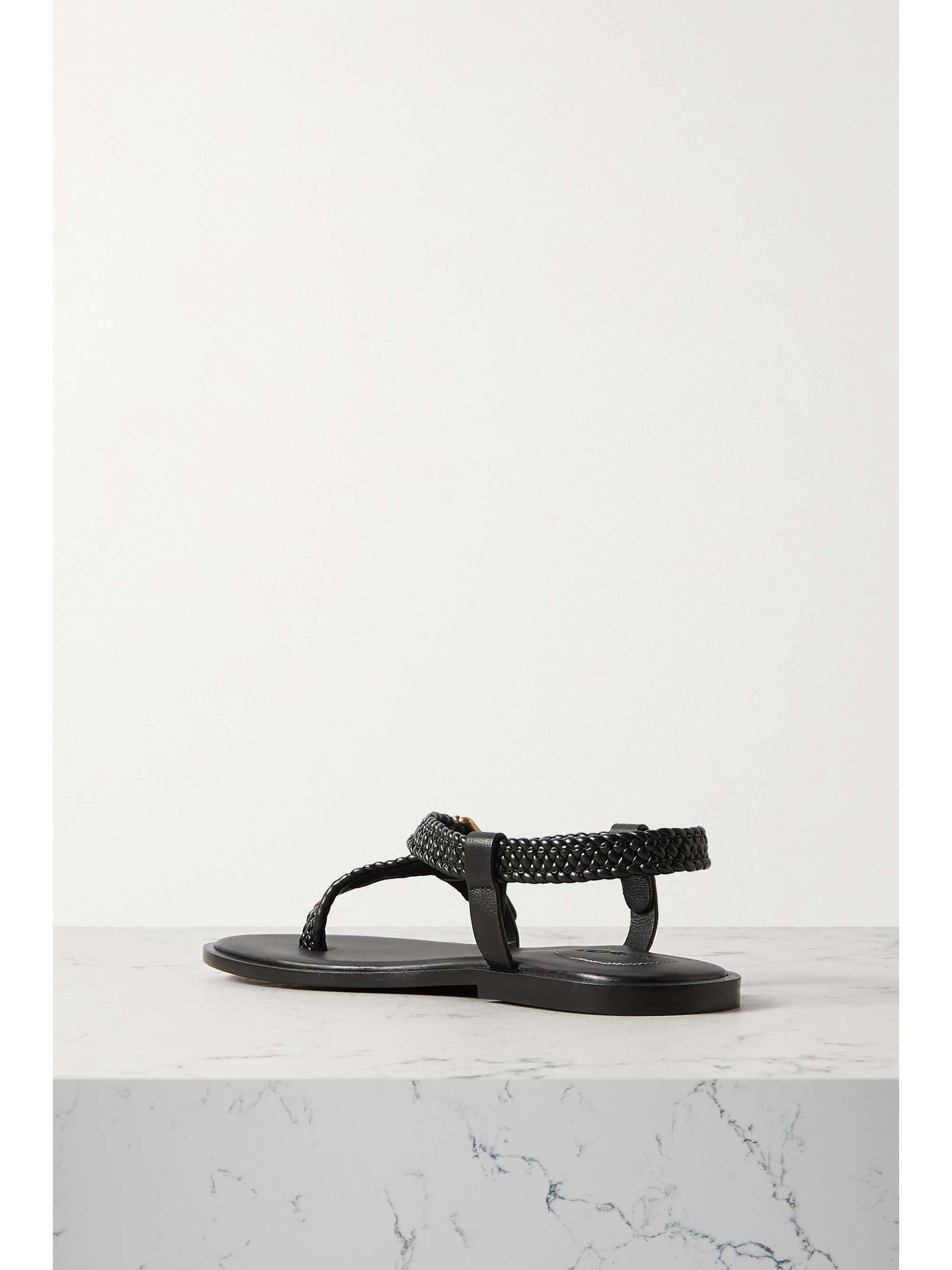 SEE BY CHLOÉ Nola woven metallic faux leather and leather sandals