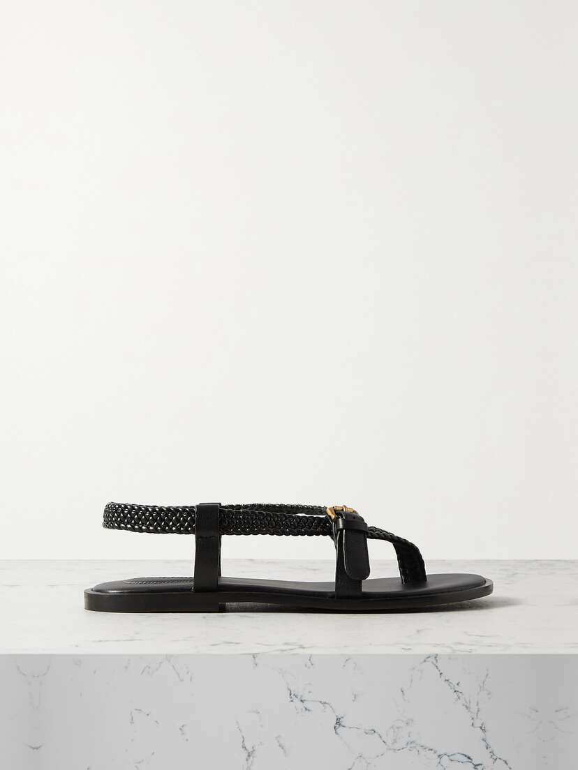 See By Chloé Nola Woven Faux Leather And Leather Sandals