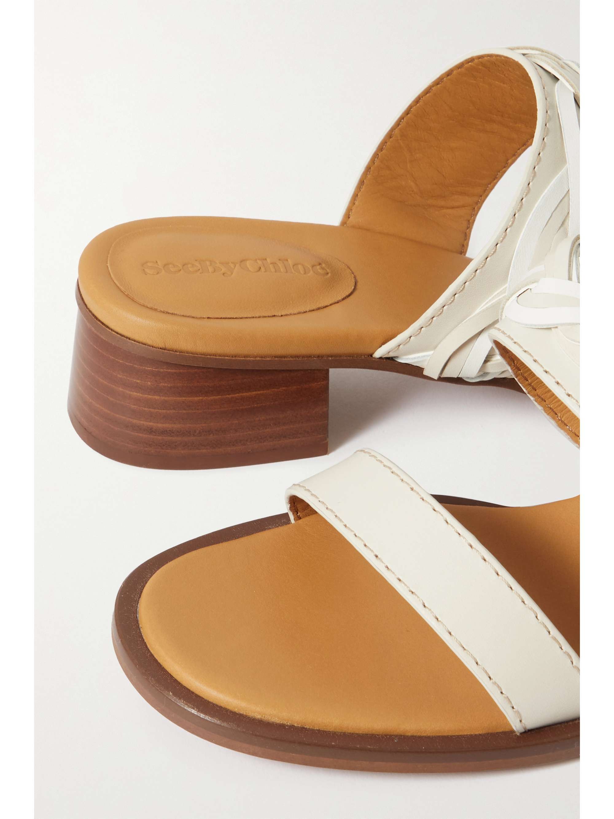 SEE BY CHLOÉ Braided metallic leather mules