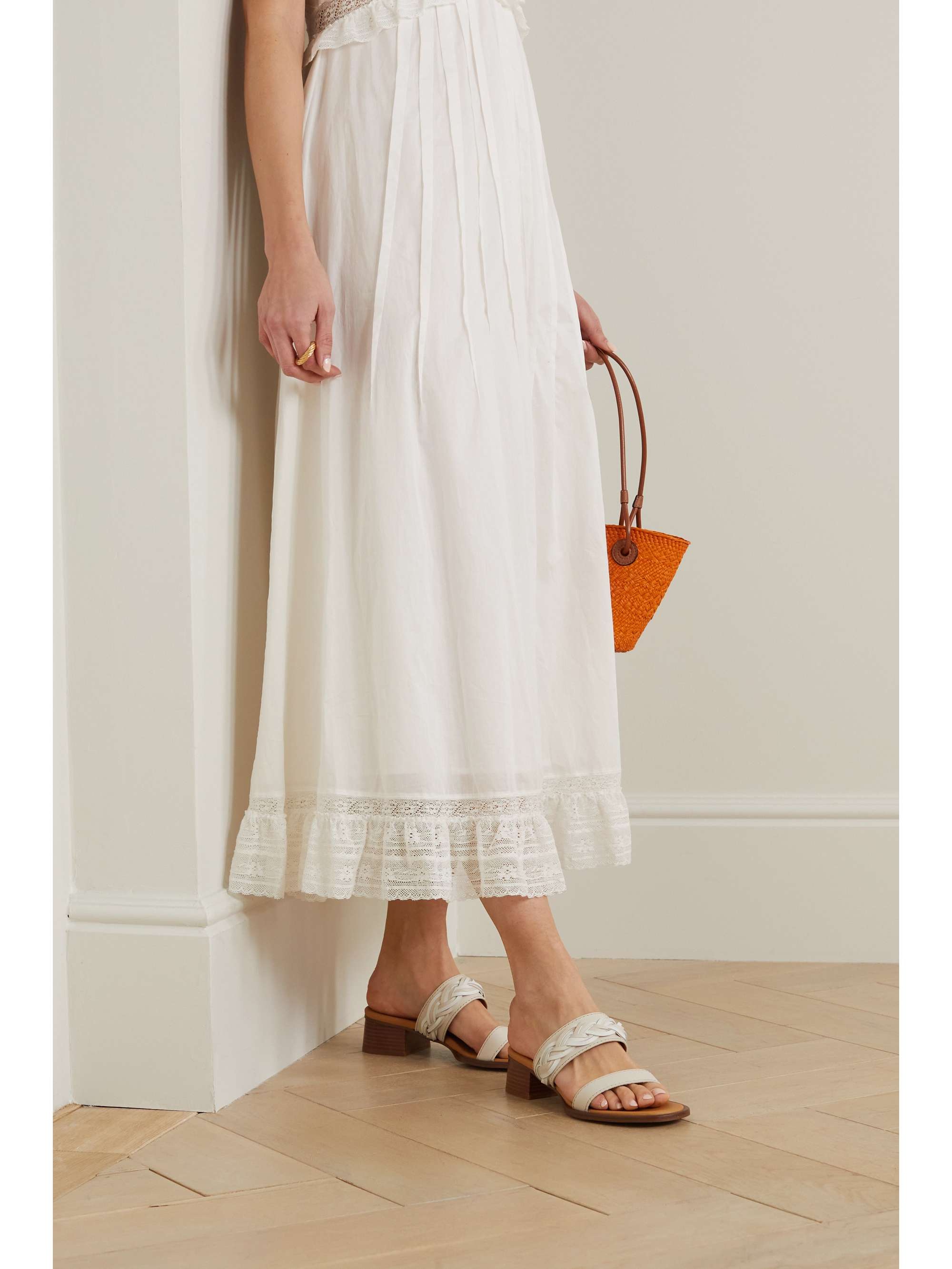 SEE BY CHLOÉ Braided metallic leather mules