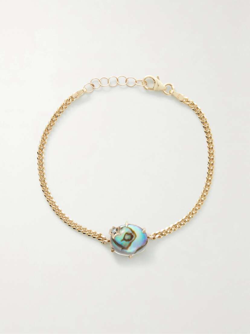 Andrea Fohrman Mini Galaxy 14-karat Abalone And Diamond Bracelet