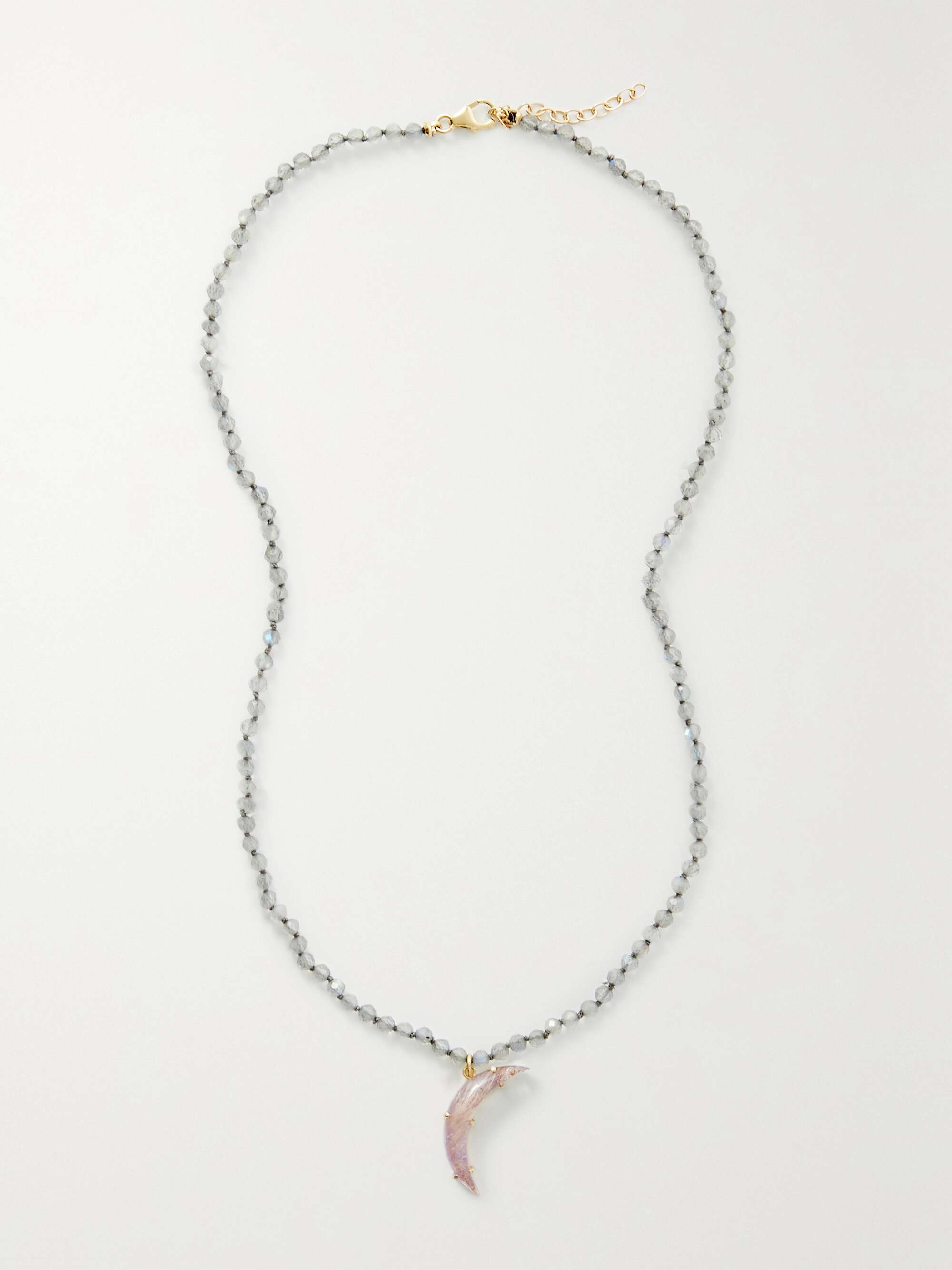 ANDREA FOHRMAN 14-karat gold, labradorite and amethyst necklace