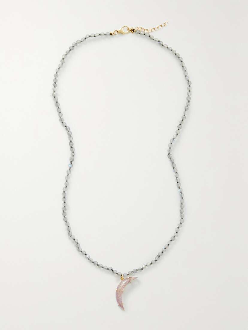 Andrea Fohrman 14-karat Gold, Labradorite And Amethyst Necklace