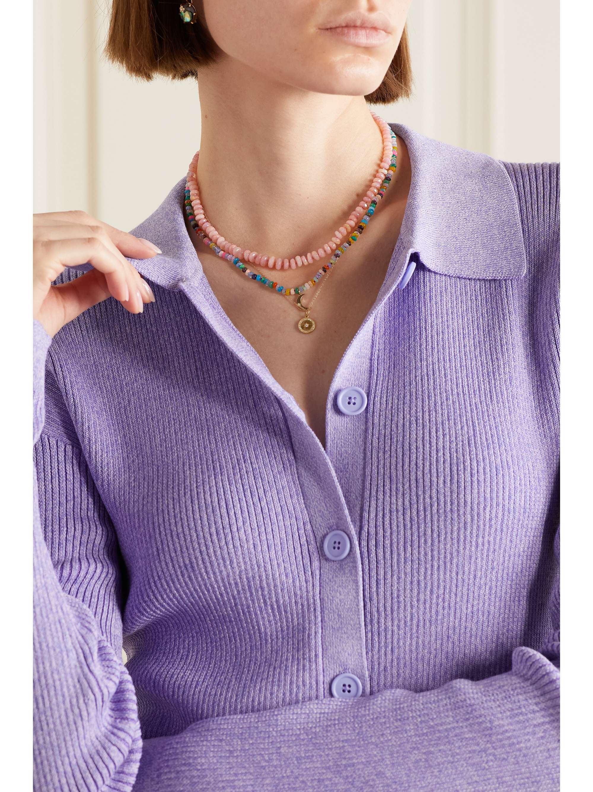 ANDREA FOHRMAN 14-karat gold opal necklace