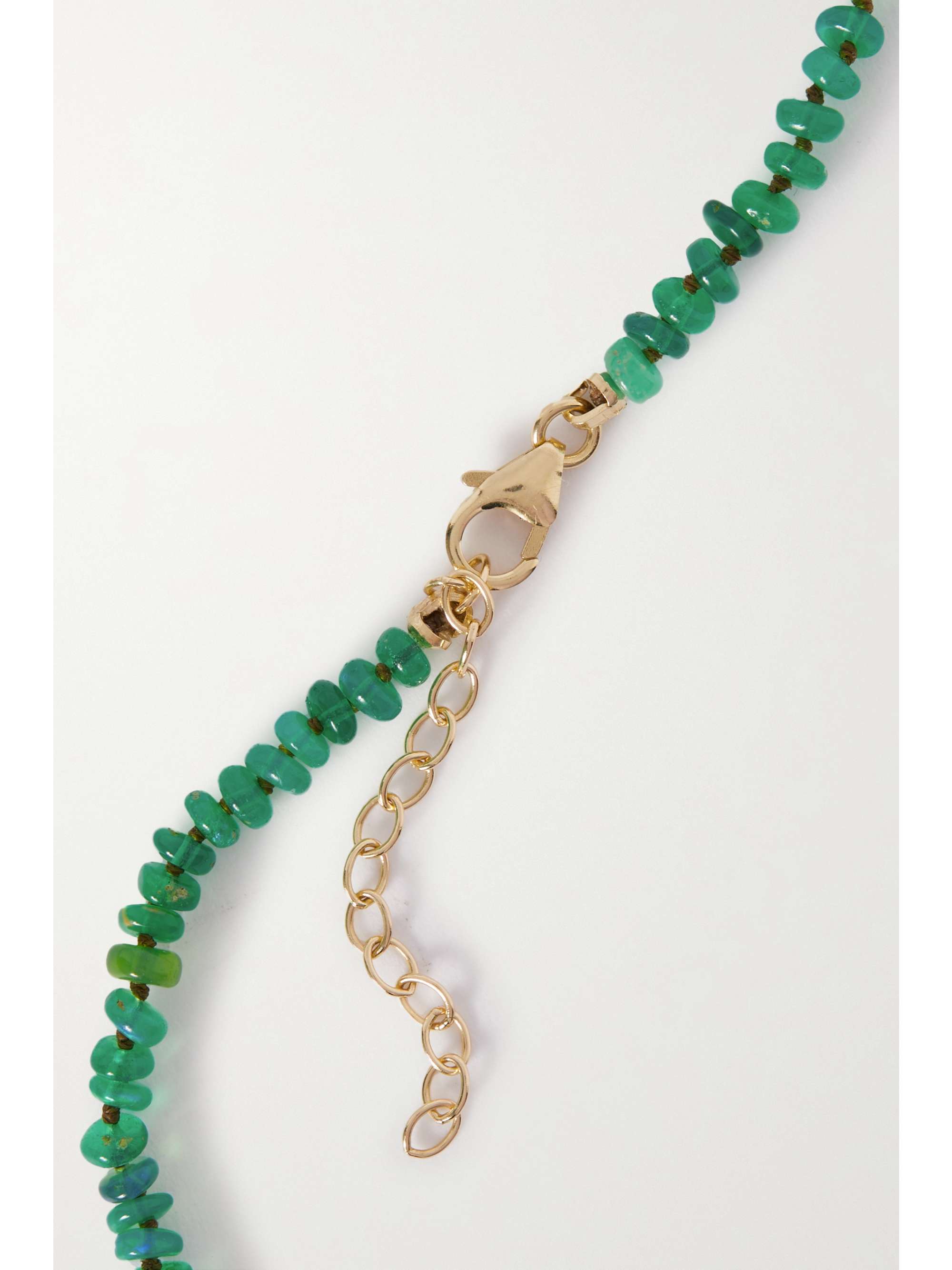 ANDREA FOHRMAN 14-karat gold, opal and malachite necklace