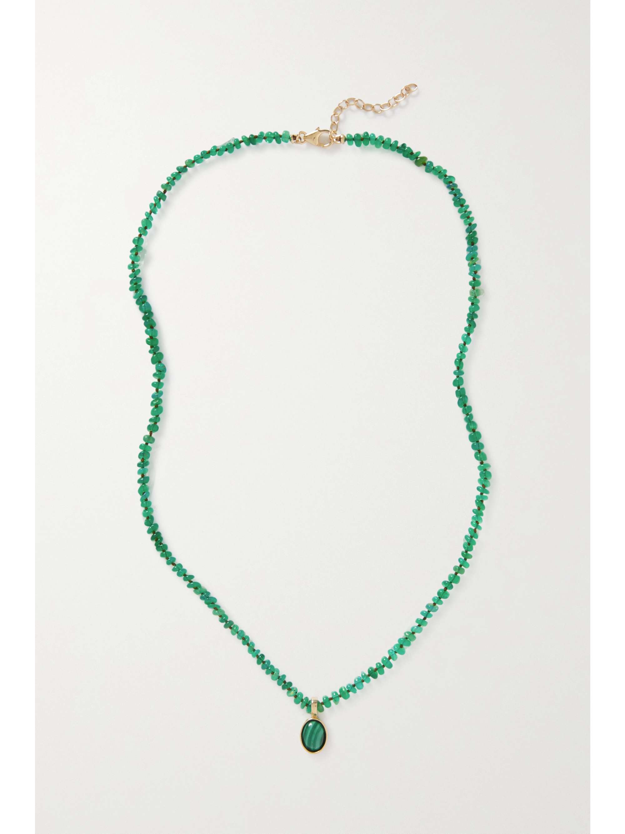 ANDREA FOHRMAN 14-karat gold, opal and malachite necklace