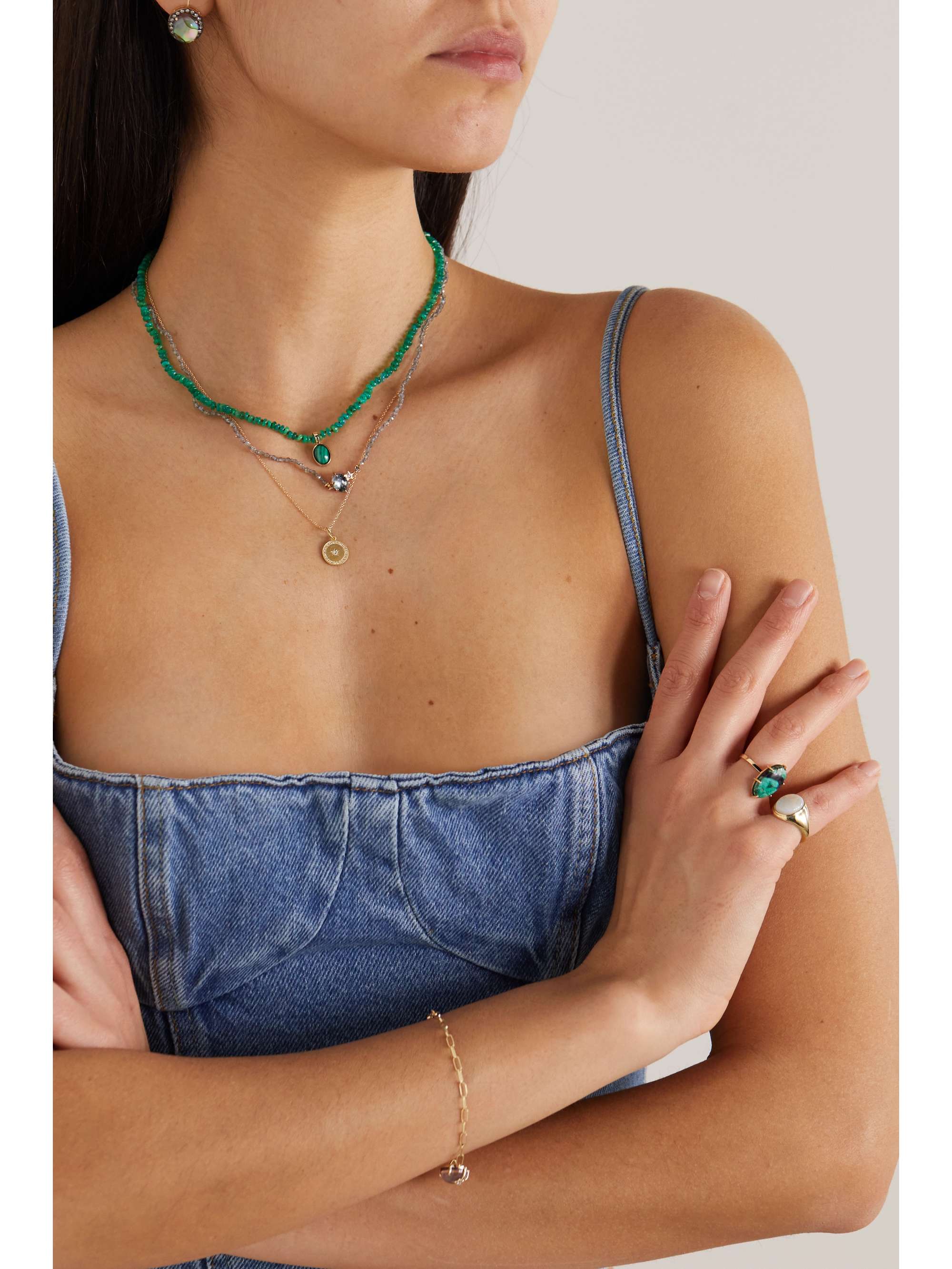 14kオパール付けペンダントトップ 泊まっ 