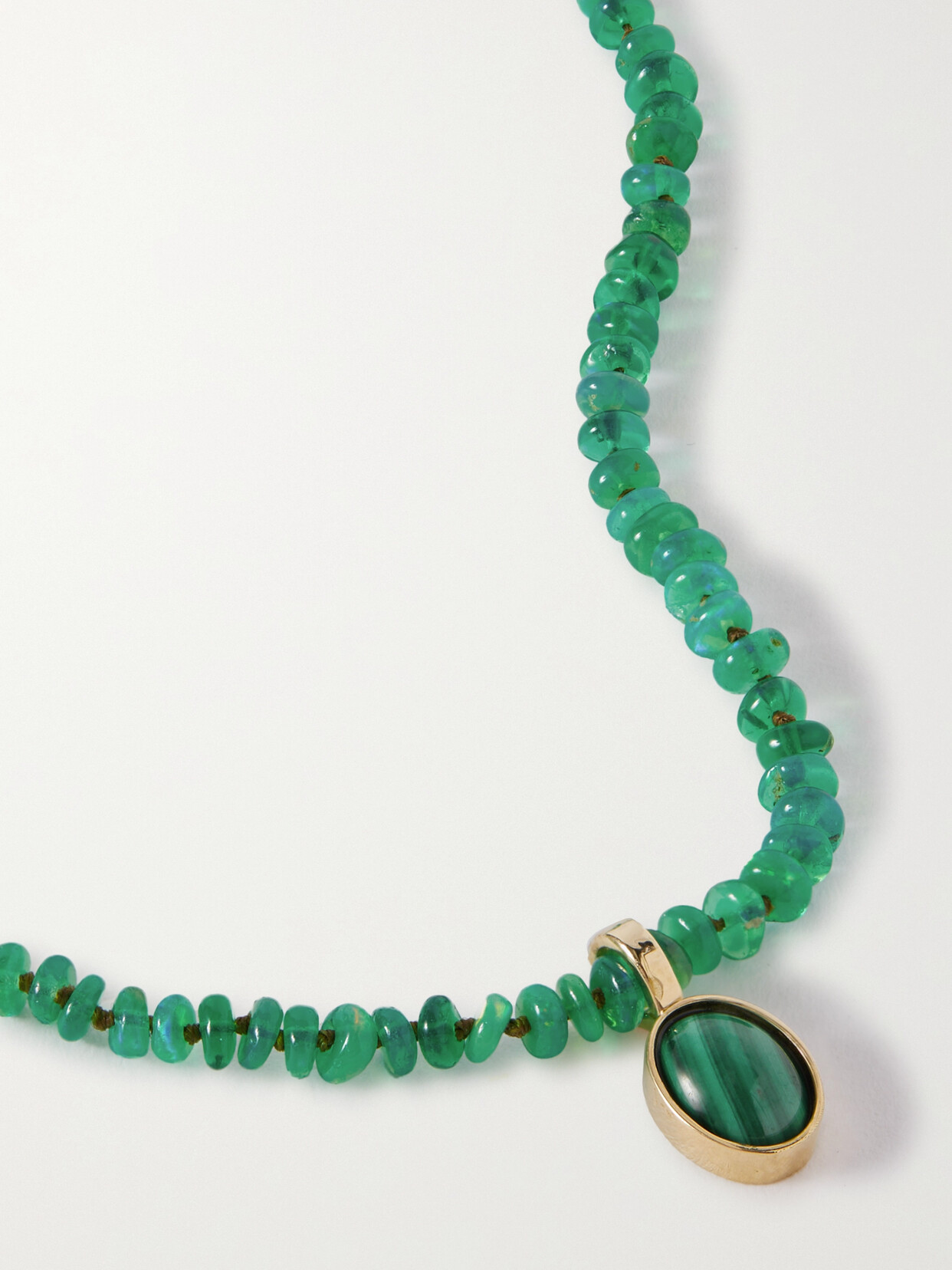 Andrea Fohrman - 14-karat Gold, Opal And Malachite Necklace - one size