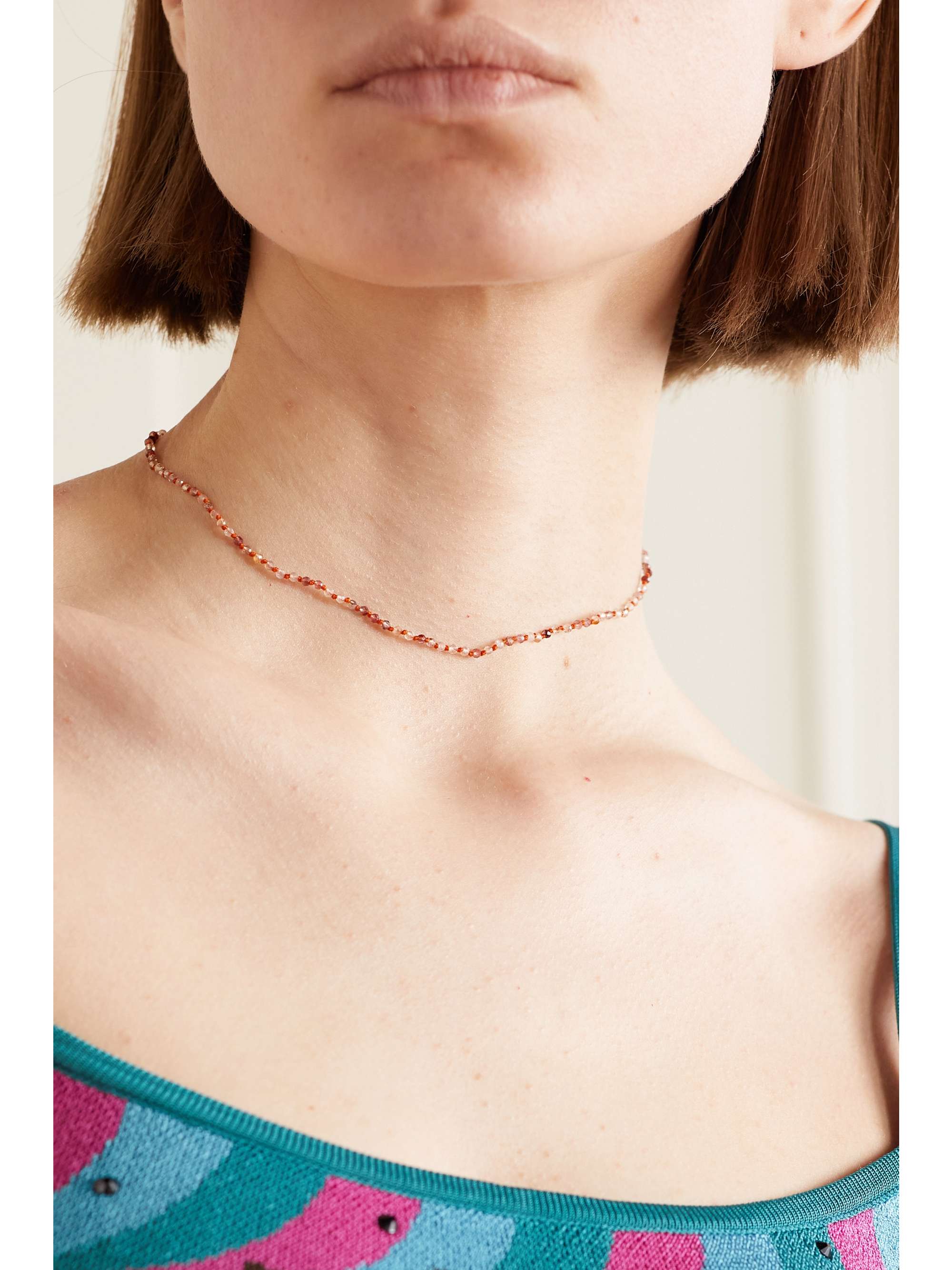 ANDREA FOHRMAN 14-karat gold quartz necklace