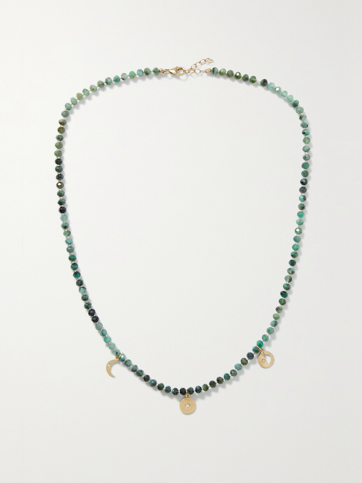 Andrea Fohrman - 14-karat Gold, Emerald And Diamond Necklace - one size