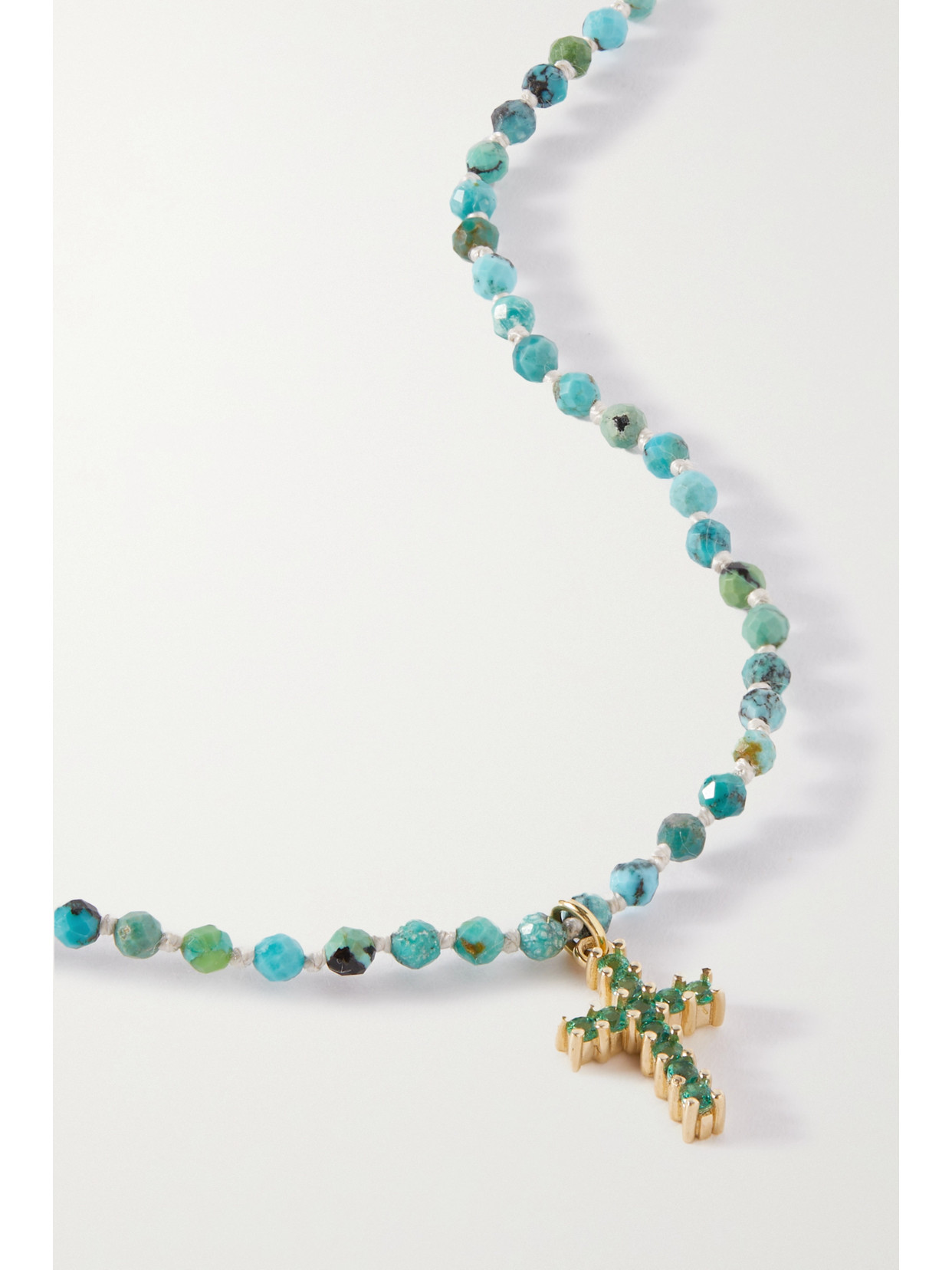 Andrea Fohrman - 14-karat Gold, Turquoise And Emerald Necklace - one size