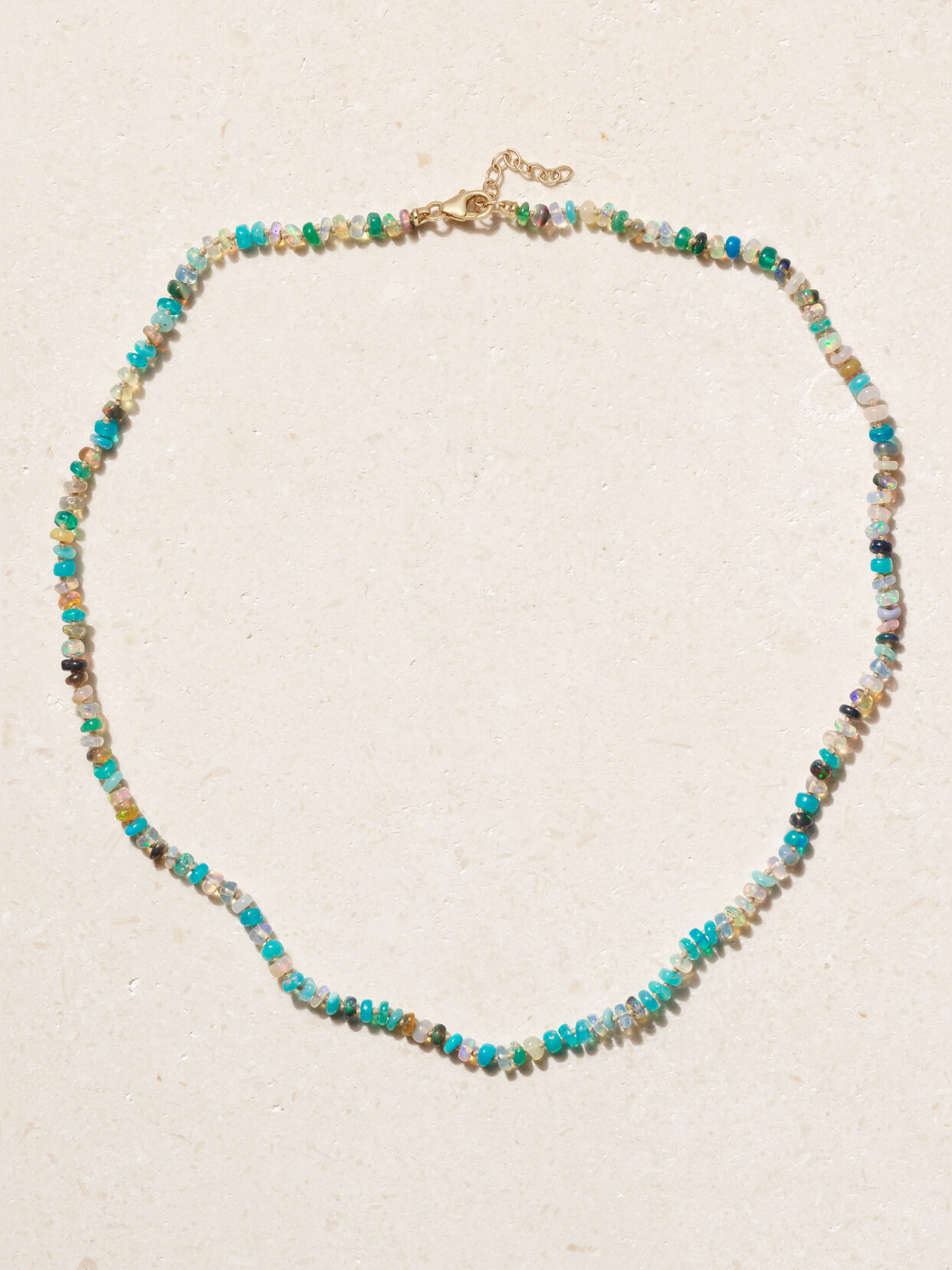 Andrea Fohrman Blue Rainbow 14-karat Gold Opal And Silk Necklace