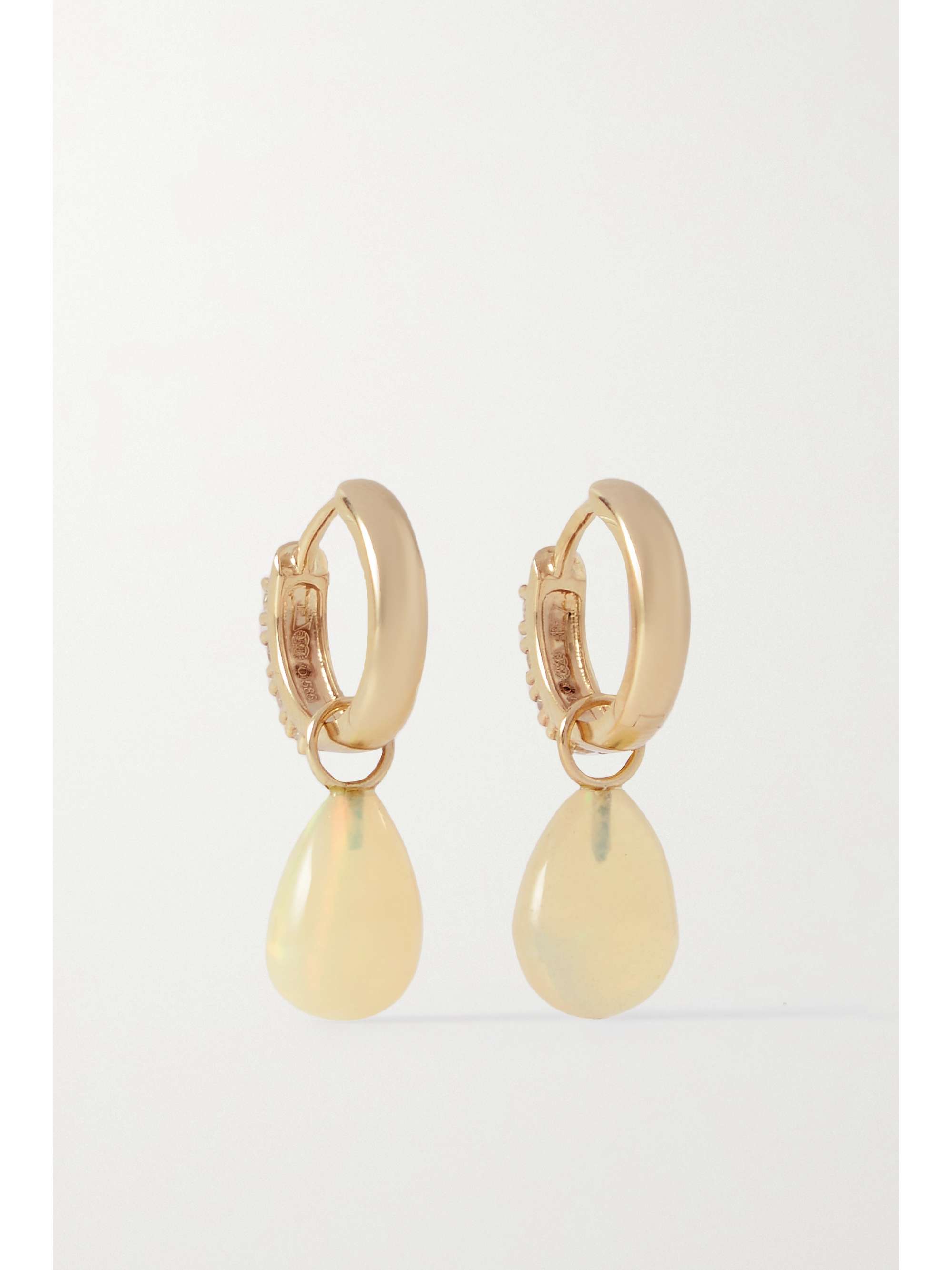 ANDREA FOHRMAN 14-karat gold, opal and diamond hoop earrings