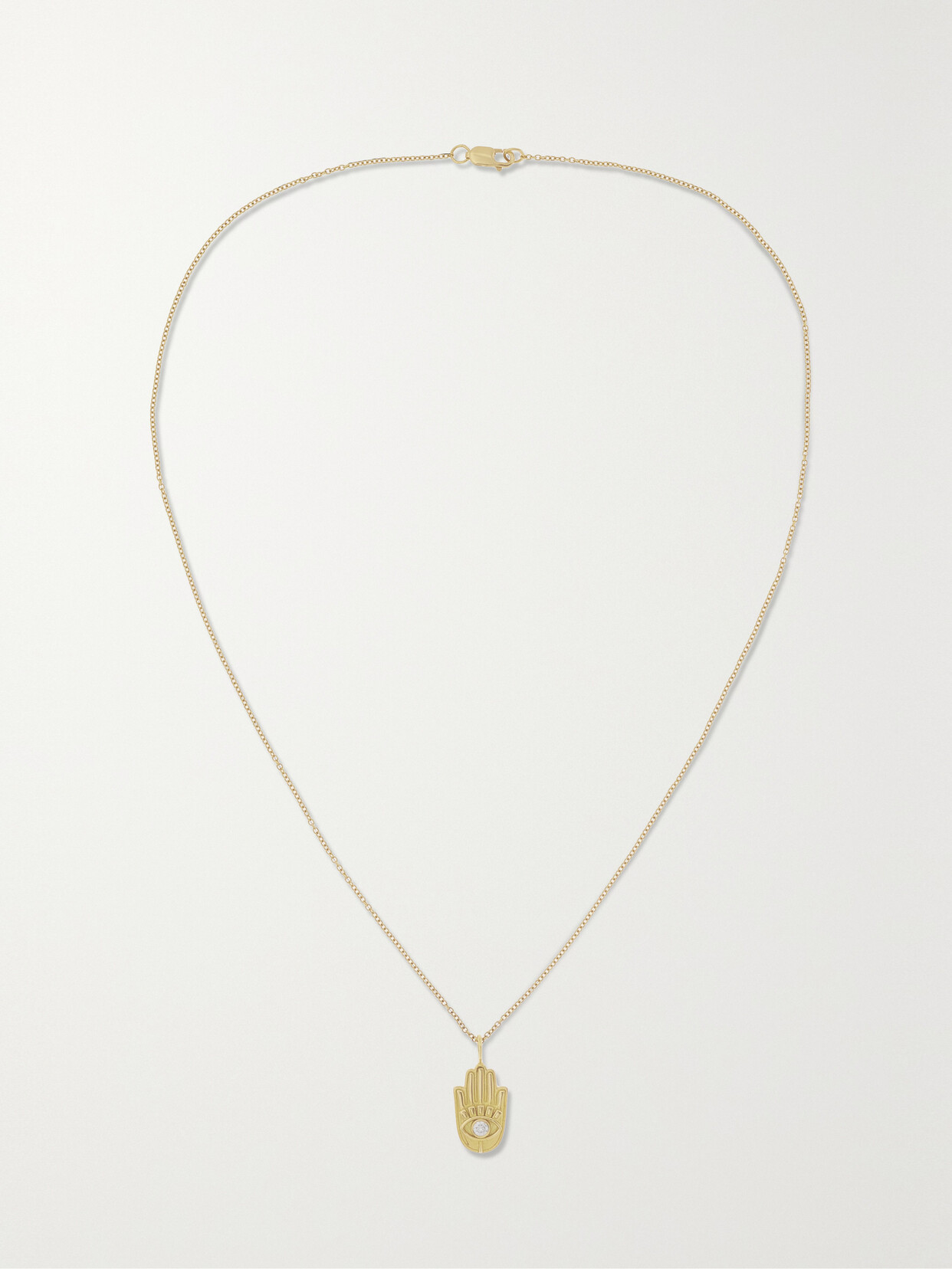 Brent Neale Mini Hamsa 18-karat Gold Diamond Necklace