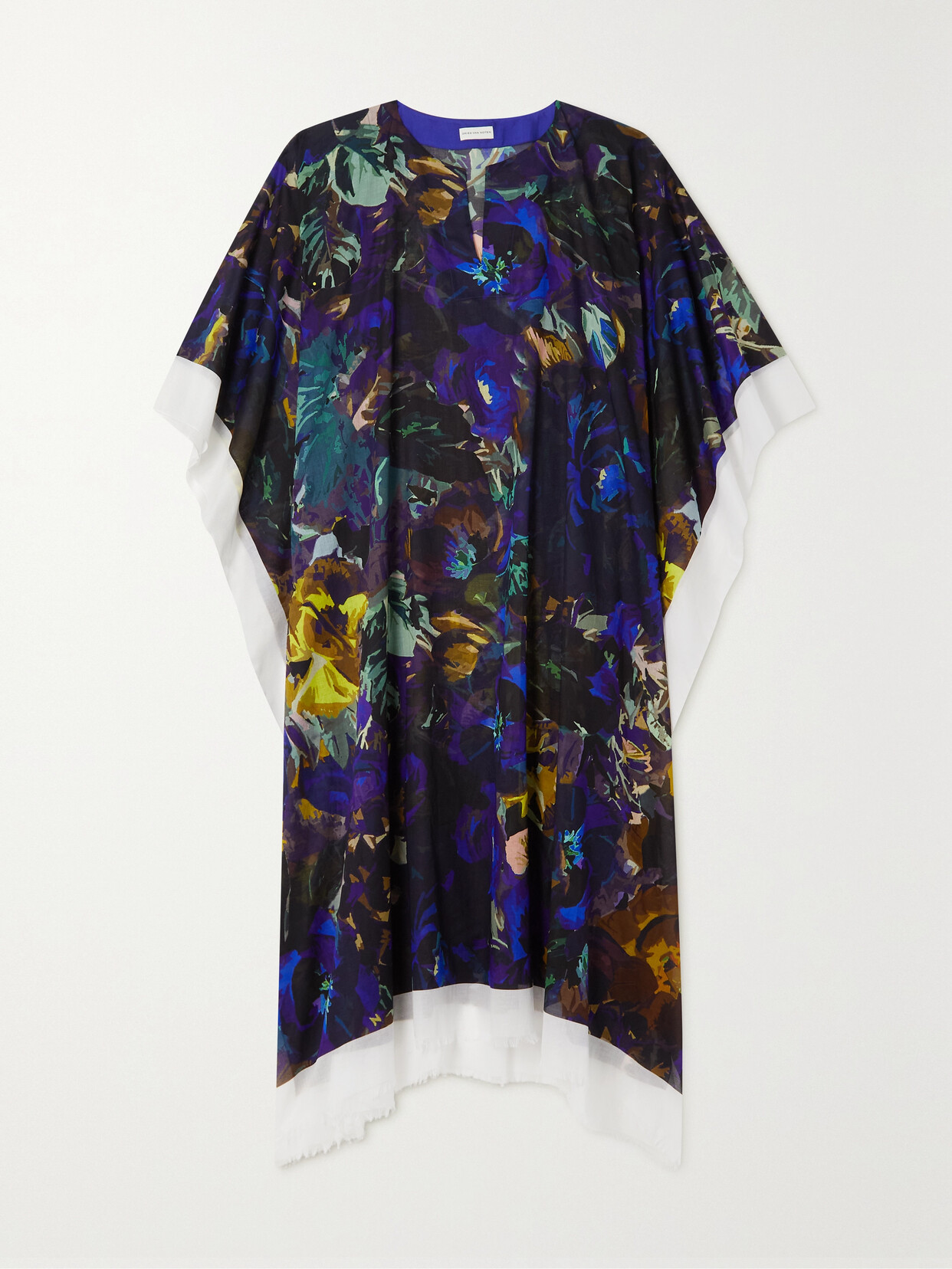 DRIES VAN NOTEN FLORAL-PRINT COTTON-VOILE KAFTAN