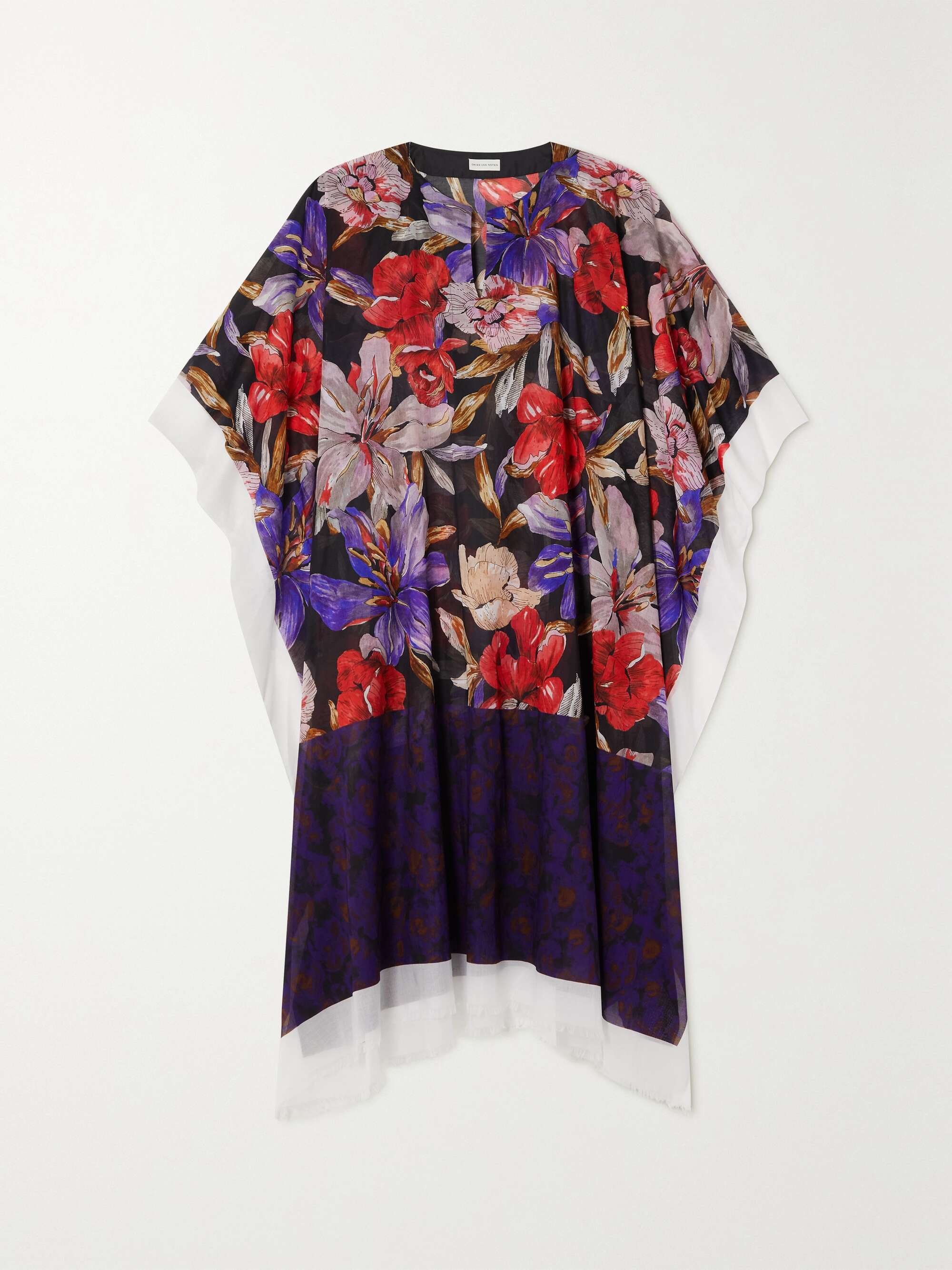 Dries Van Noten Women Size L Dress Cloud Pattern Ruffle