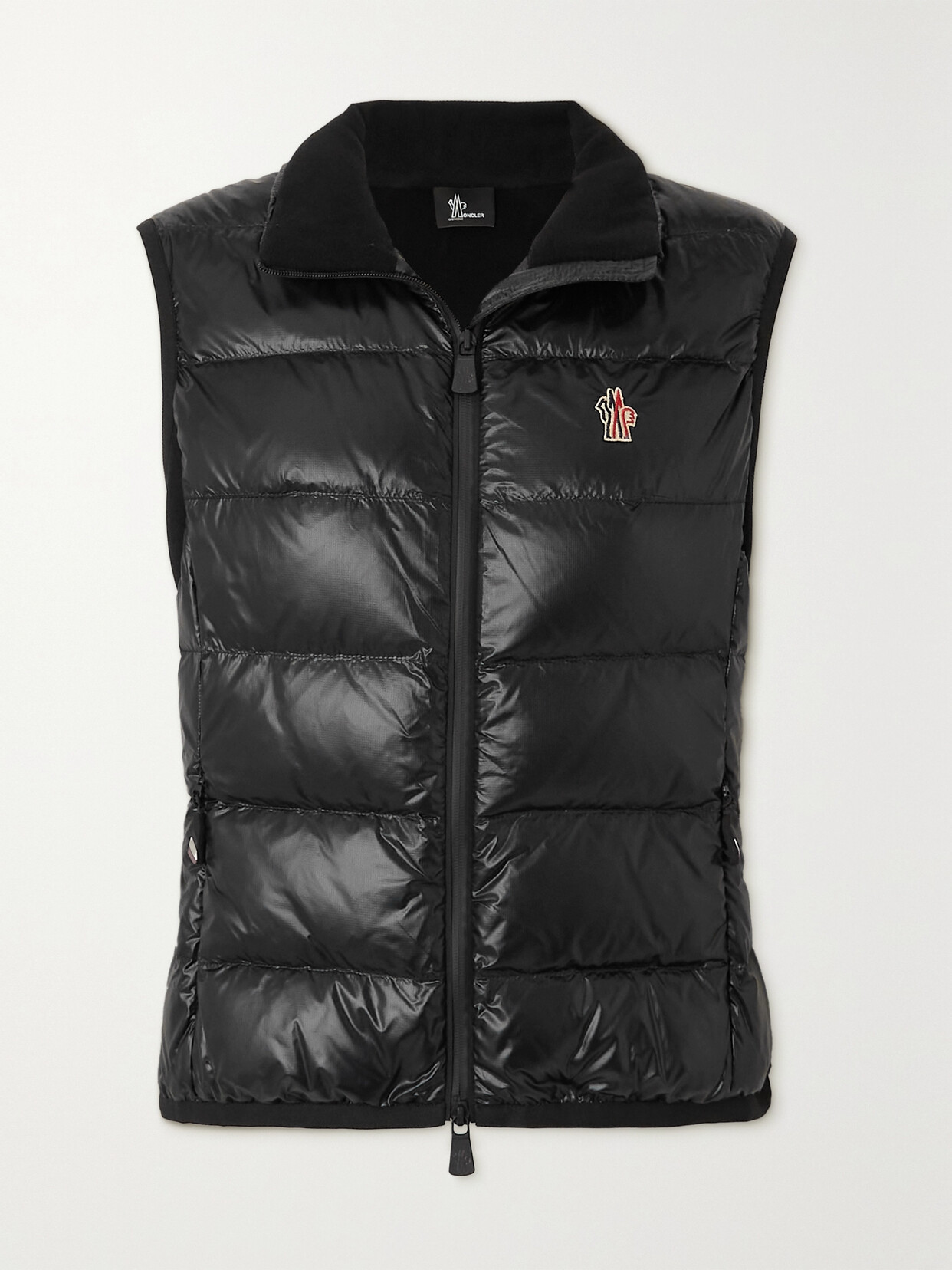 Shop Moncler Quilted Ripstop Down Vest In Black