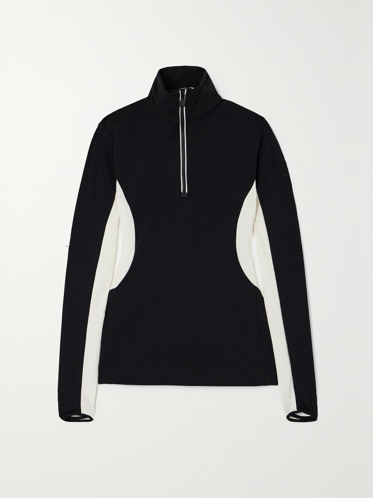 Moncler Zipped Mockneck Shirt In Black