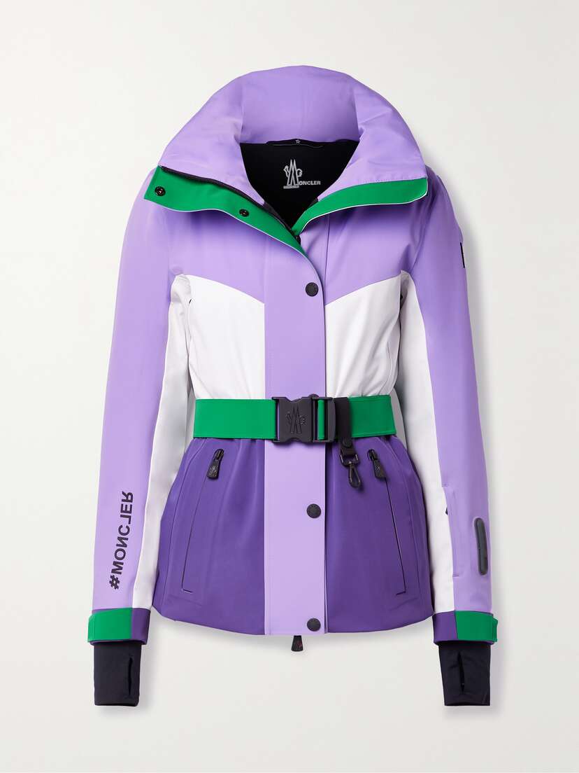 Moncler Grenoble Hainet Hooded Belted Color-block Ski Jacket