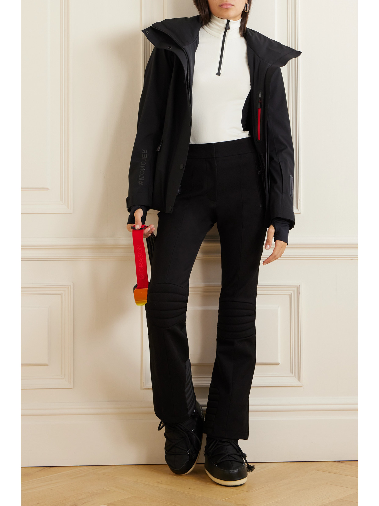 Moncler Straight-leg Stretch-twill Ski Pants In Black