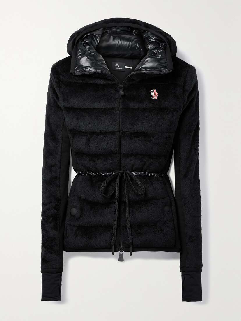 Moncler Grenoble Hooded Shell-trimmed Quilted Fleece And Stretch-jersey Downjacket - x large