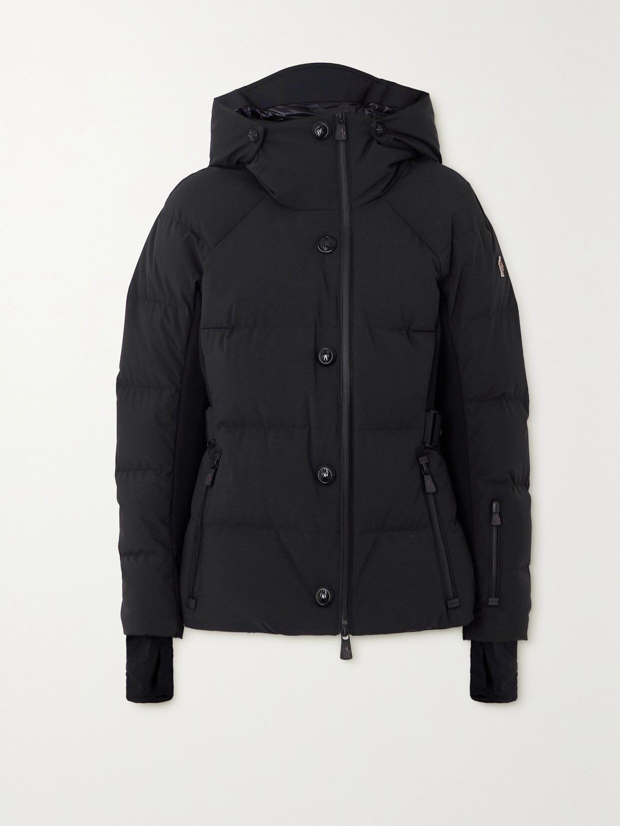 Shop Moncler Guyane Hooded Down Ski Jacket In Black