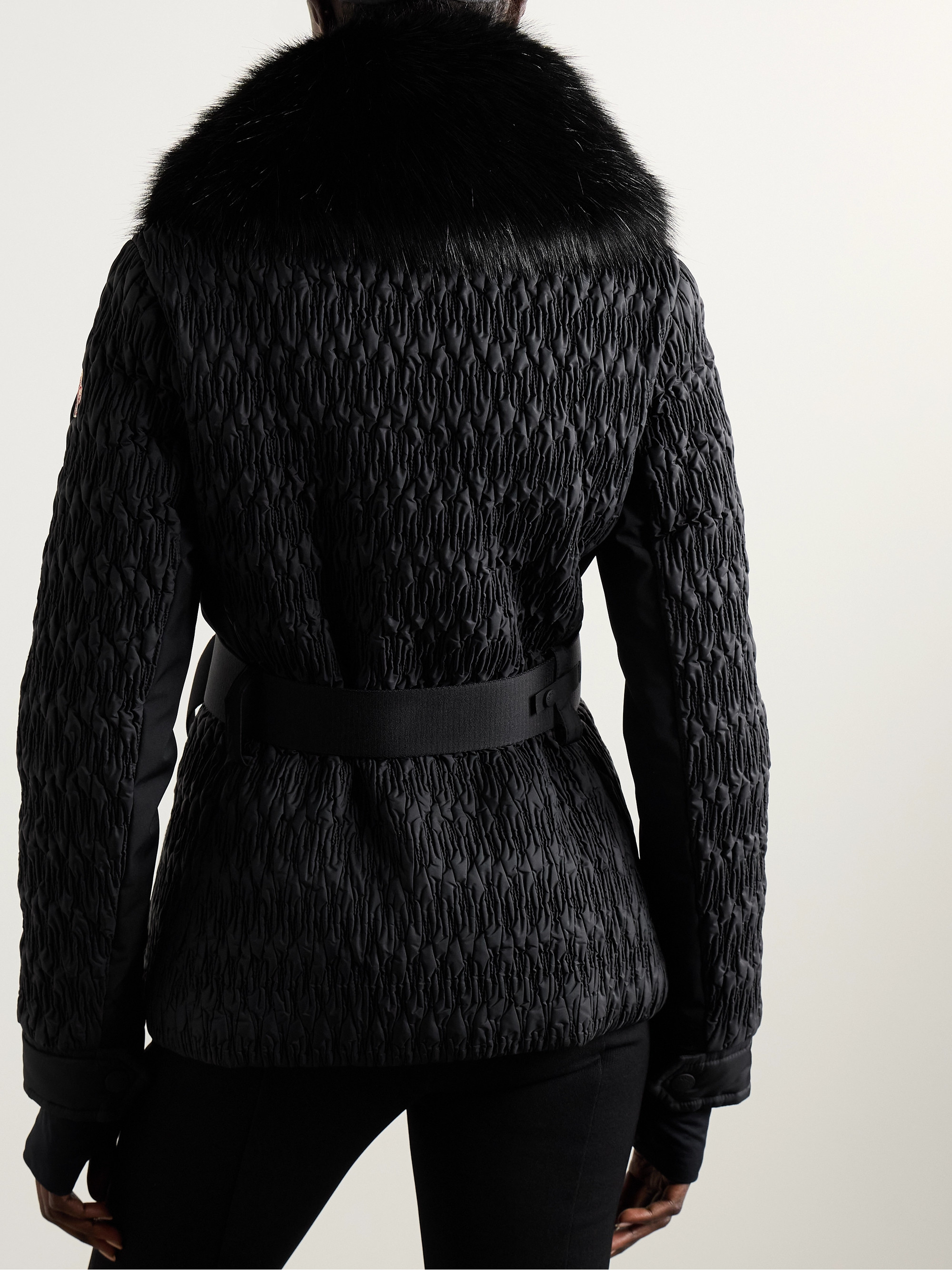 MONCLER GRENOBLE - Plantrey hooded belted faux fur-trimmed quilted