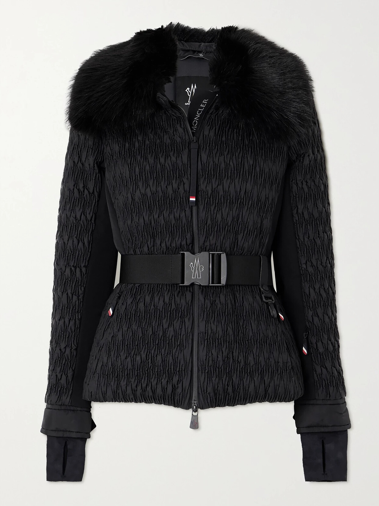 Moncler Grenoble - Plantrey Hooded Belted Faux Fur-trimmed Quilted Shell Down Jacket - Black