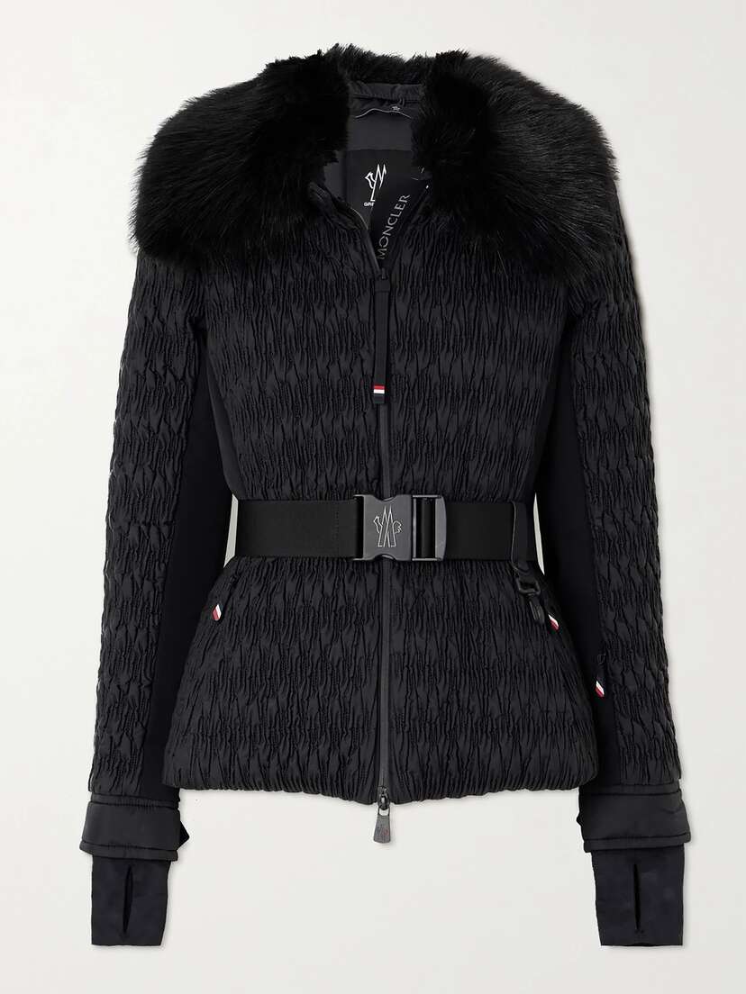 Moncler Grenoble Plantrey Hooded Belted Faux Fur-trimmed Quilted Shell Down Jacket