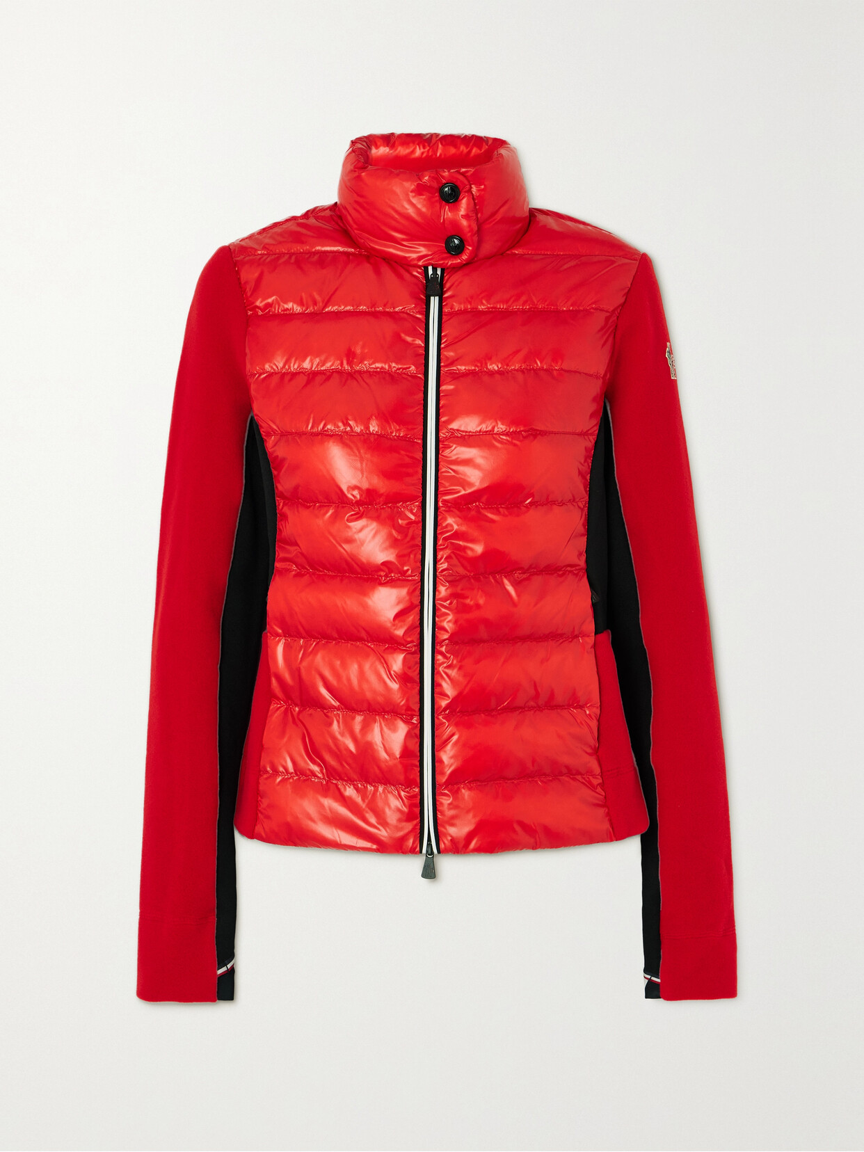 Moncler Quilted Shell And Stretch-jersey Down Ski Jacket In Red