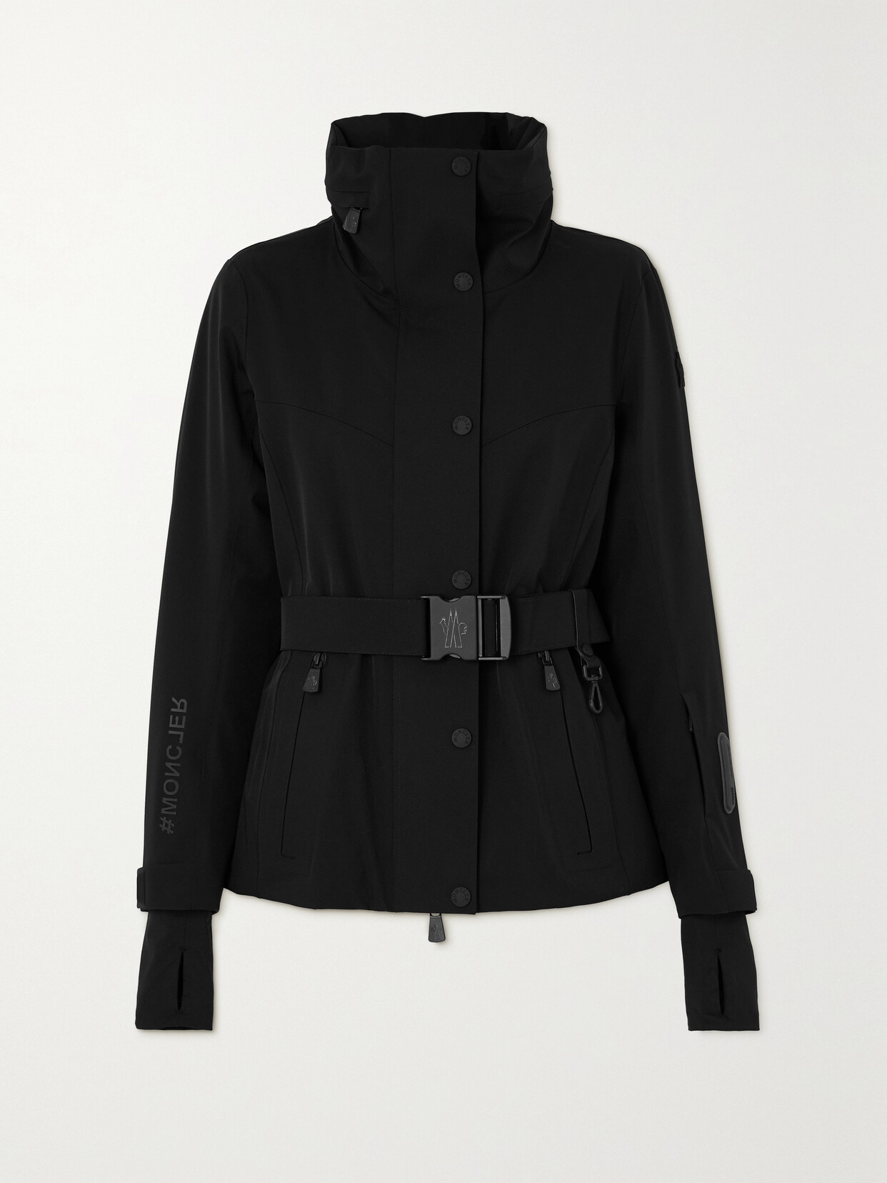 Moncler Hainet Belted Snow Jacket In Black