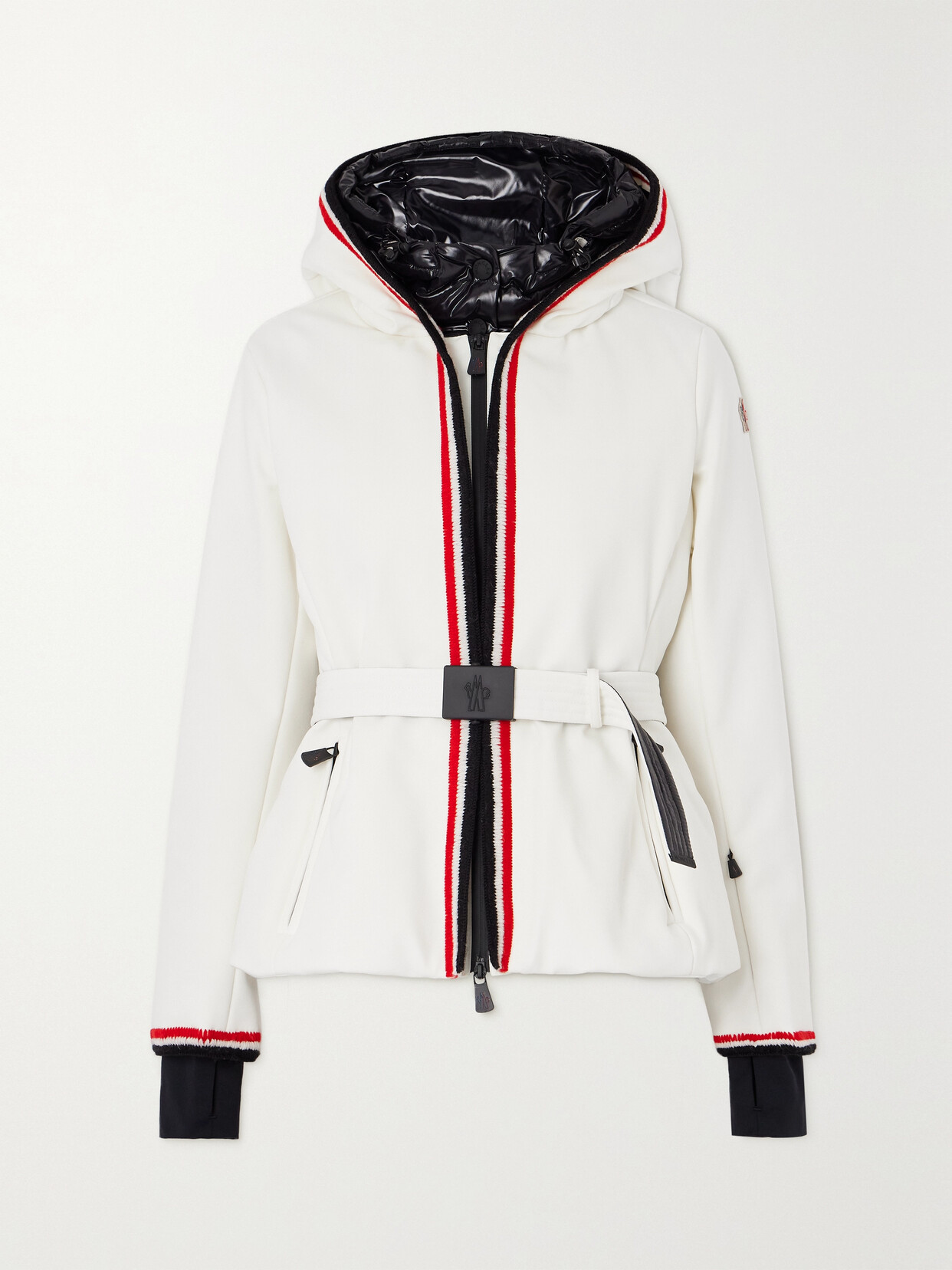 Shop Moncler Jockeys Layered Belted Stretch-twill Ski Jacket In White