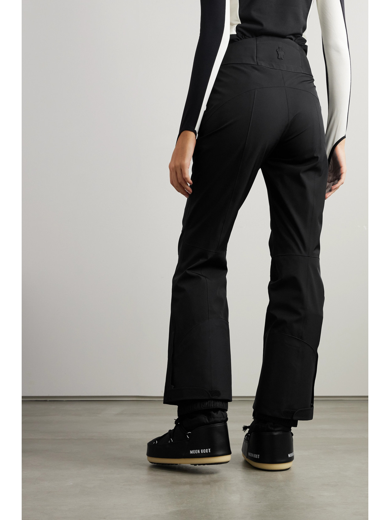 Shop Moncler Buckled Bootcut Ski Pants In Black