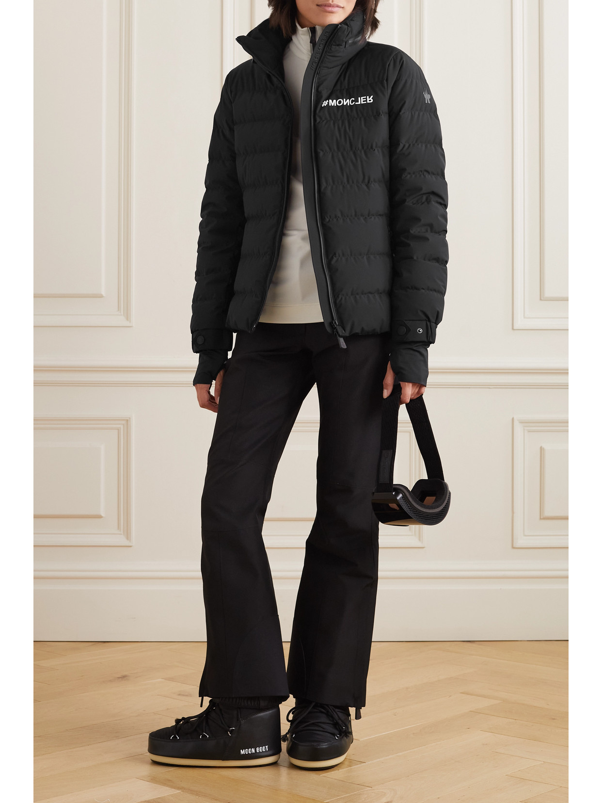 Moncler Bettex Hooded Belted Quilted Shell Down Jacket In Black