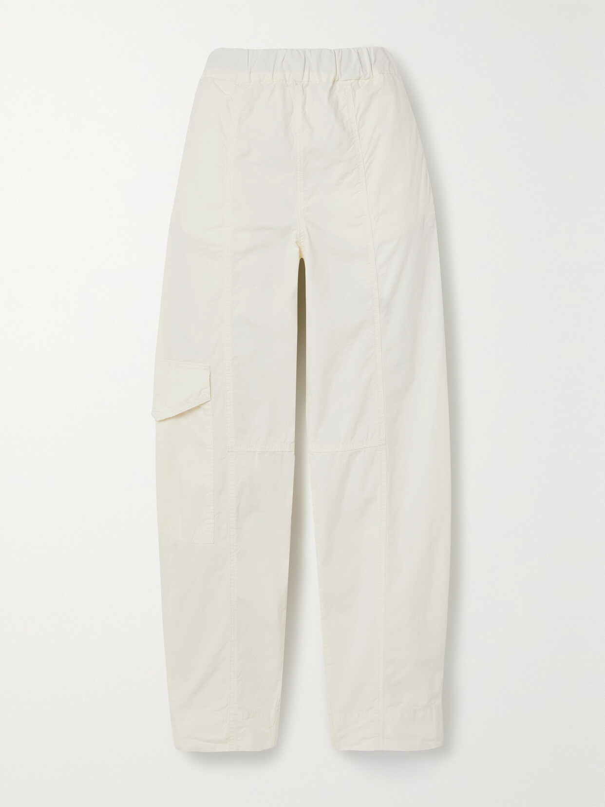 GANNI Cotton-blend Straight-leg Cargo Pants - White