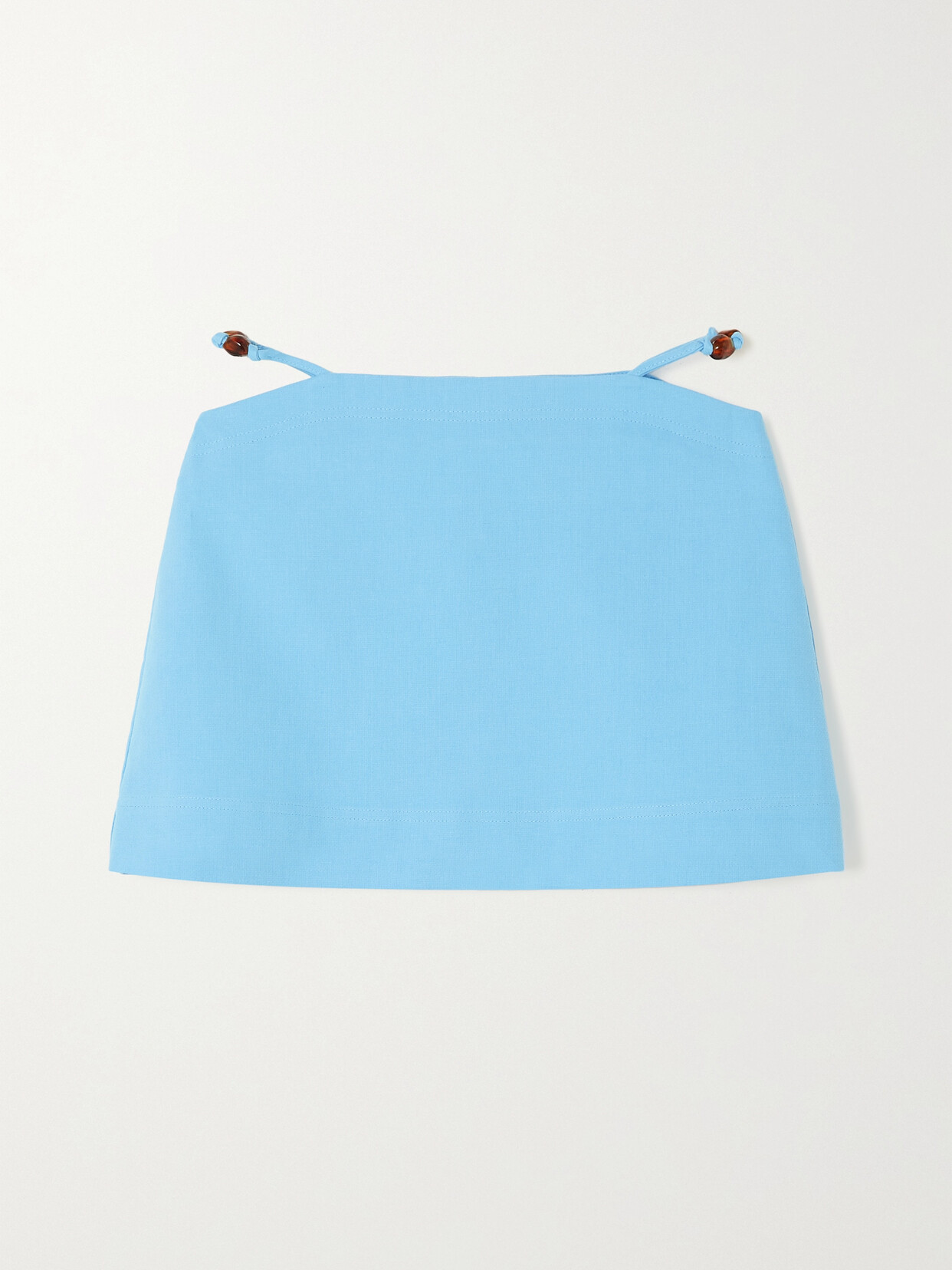 GANNI Embellished Organic Cotton Mini Skirt - Blue