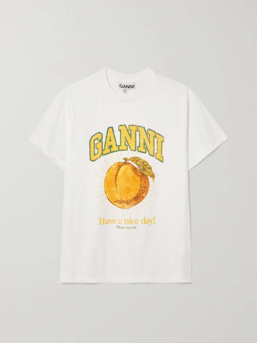 Ganni Printed Organic Cotton-jersey T-shirt
