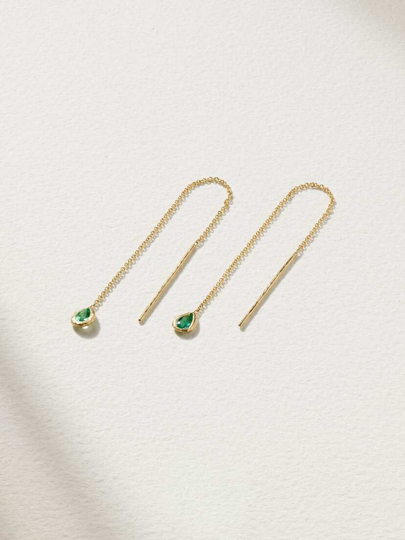 Octavia Elizabeth + Net Sustain Nesting Gem 18-karat Recycled Gold Emerald Earrings